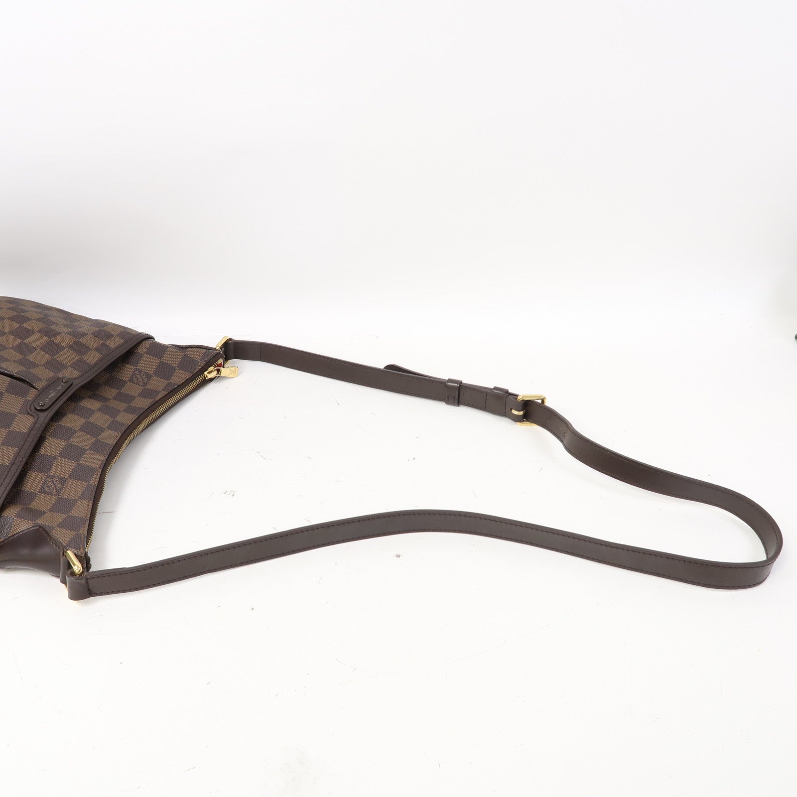 LOUIS VUITTON Damier Bloomsbury PM金扣肩背袋啡色