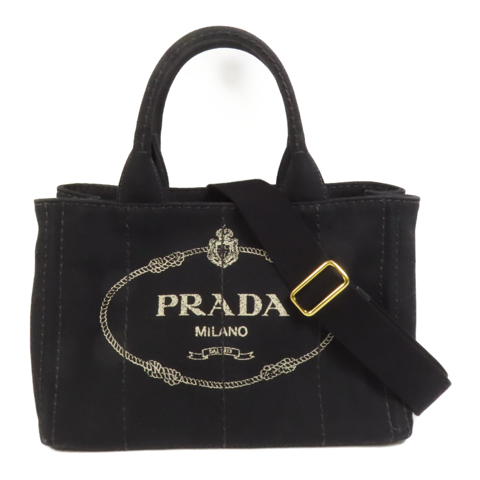 PRADA 帆布2 Way Shoulder Bag金扣手挽肩背兩用袋