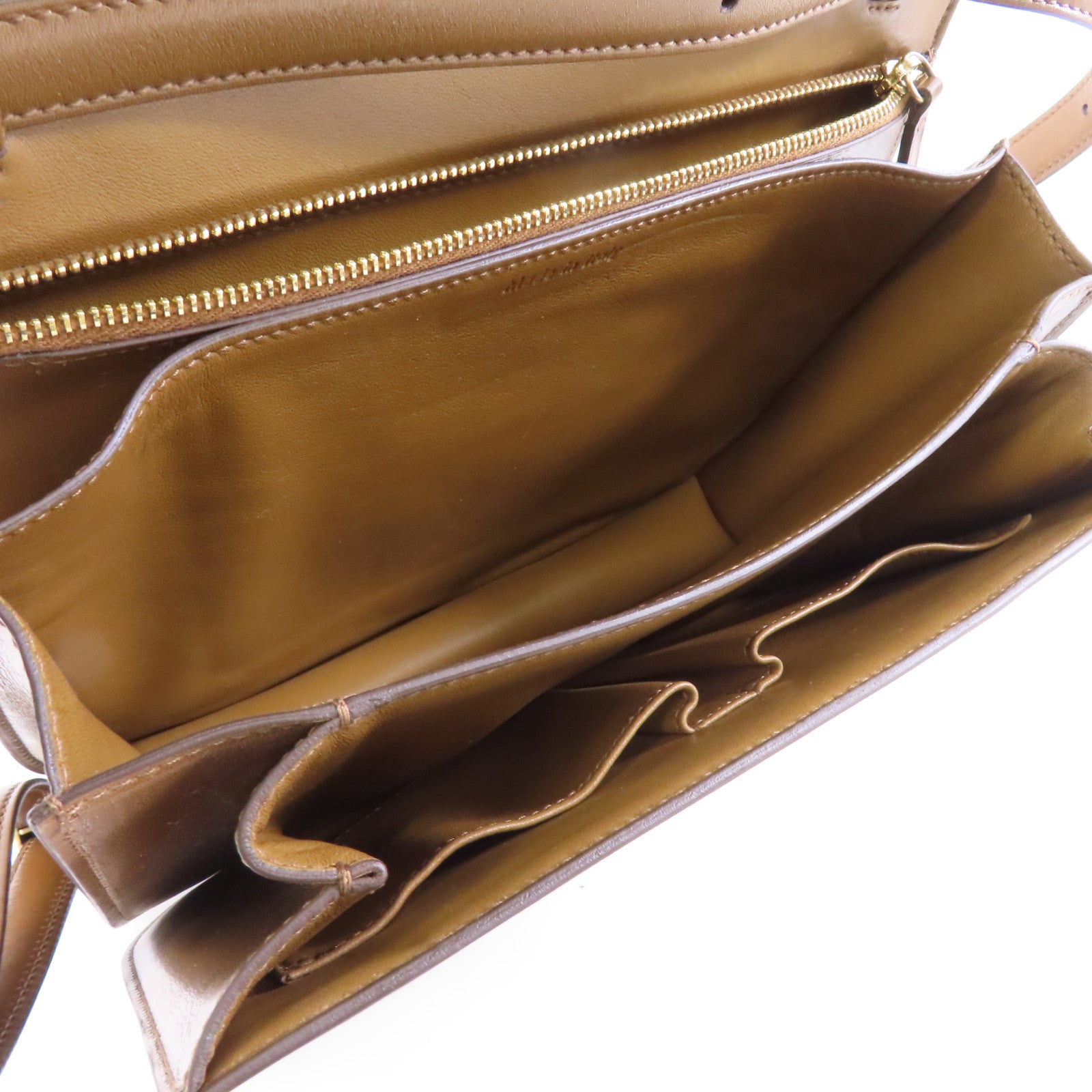 CELINE 牛皮皮革Classic Box金扣肩背袋啡色