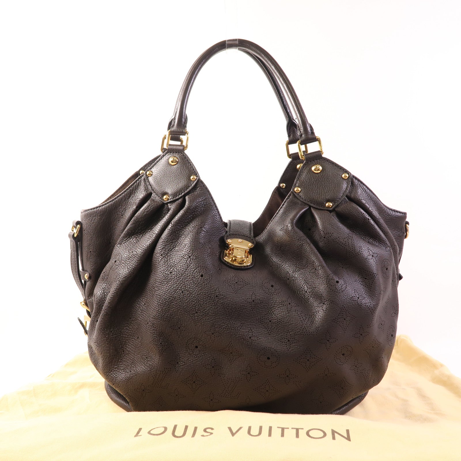 LOUIS VUITTON Monogram Mahina L金扣肩背袋