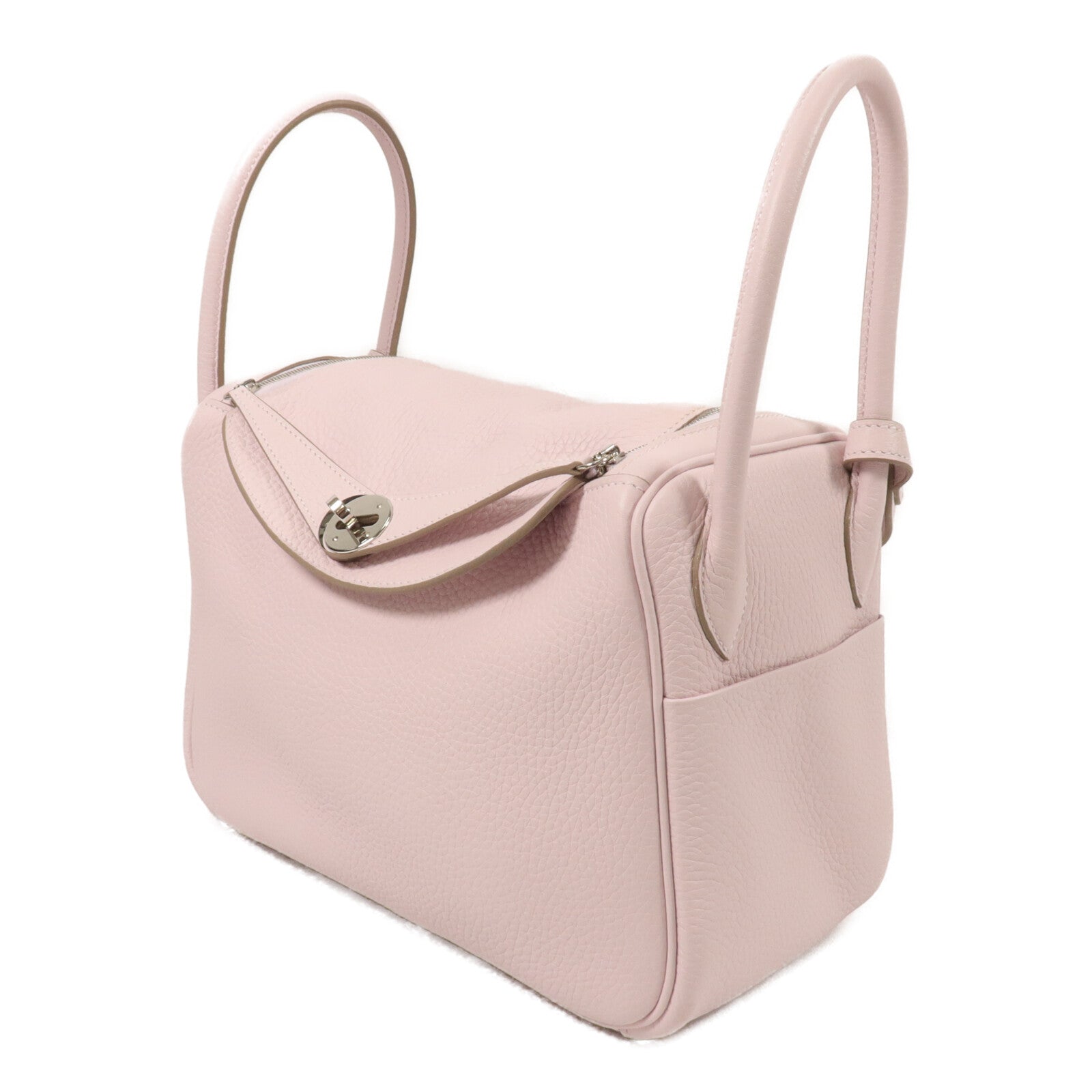 HERMES Clemence皮革Lindy 26手挽肩背兩用袋Mauve Pale