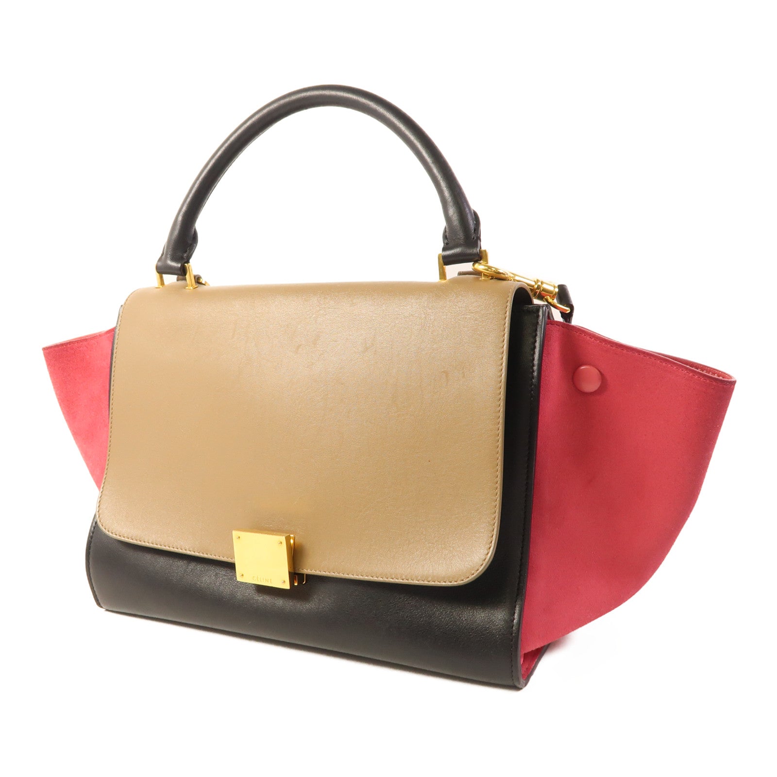 CELINE 牛皮皮革Trapeze金扣手挽肩背兩用袋