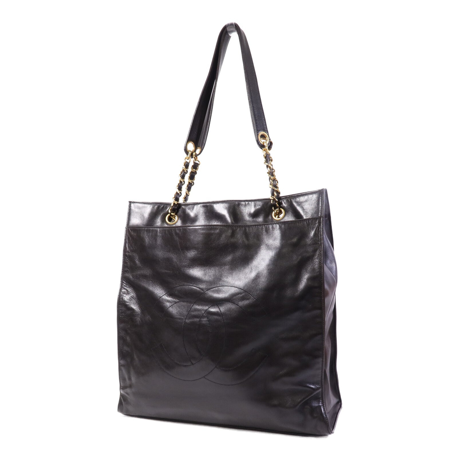 CHANEL 羊皮皮革Vintage Tote Bag金扣手挽袋