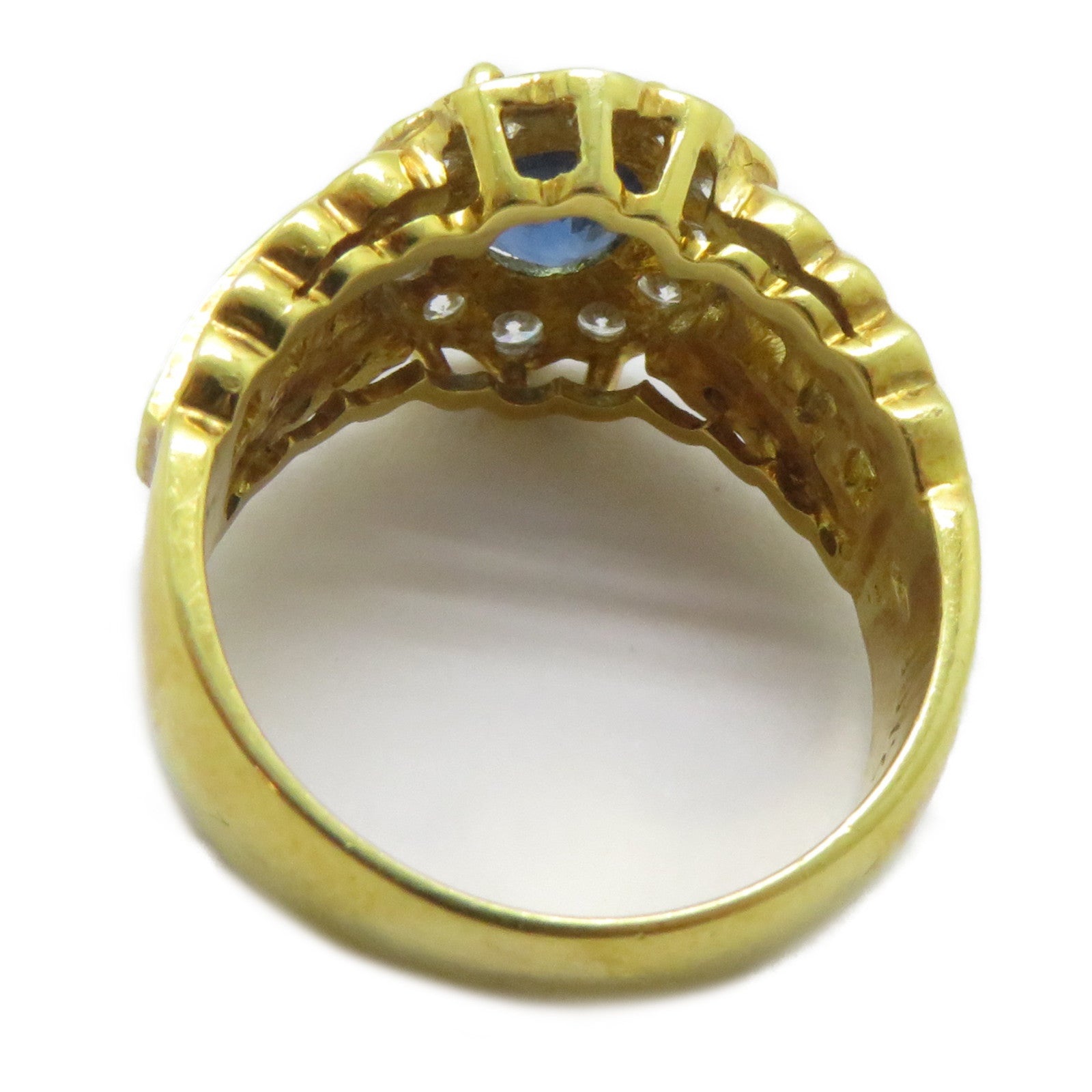 JEWELRY 【激減優惠】18K黃金Sapphire Ring 1.53ct藍寶石/1.11ct鑽石戒指US#7