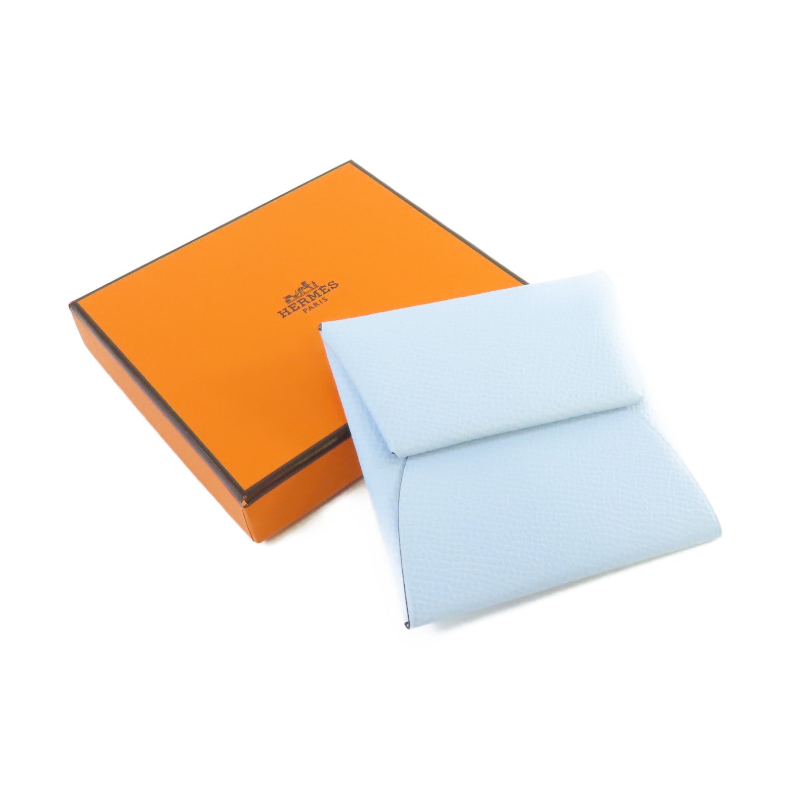 HERMES 【激減優惠】Epsom皮革Bastia Coin Purse銀扣零錢包Bleu Brume霧霾藍