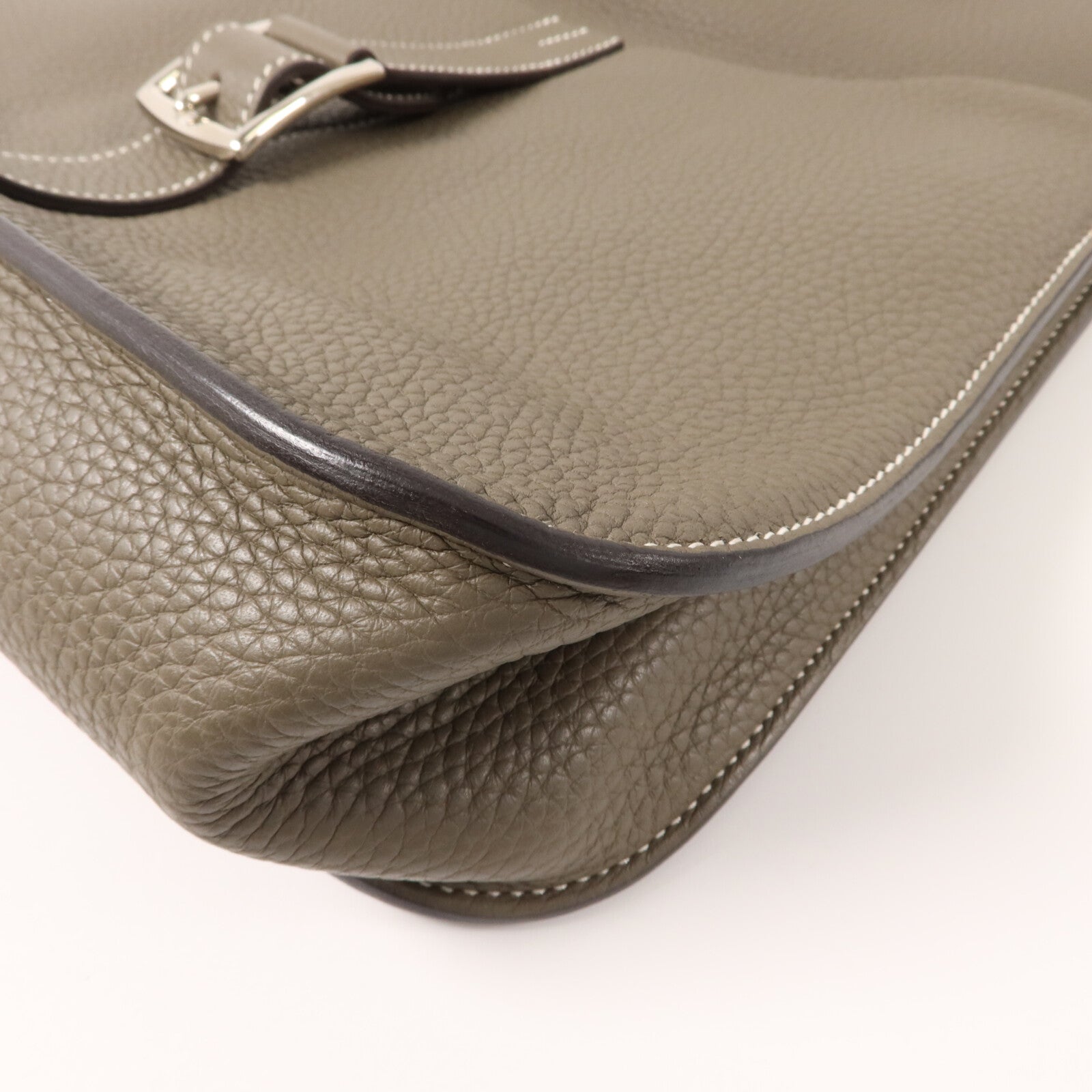 HERMES Clemence皮革Halzan 31手挽肩背兩用袋Etoupe