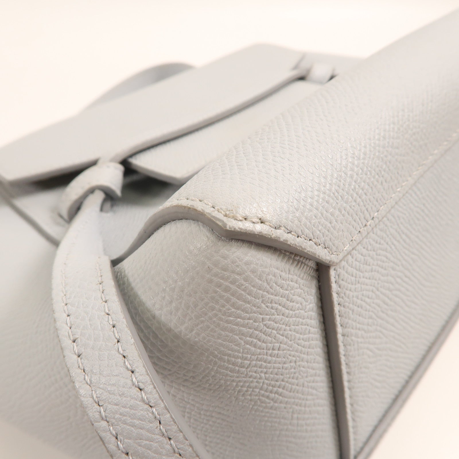 CELINE 牛皮皮革Nano Belt Bag銀扣手挽肩背兩用袋藍色