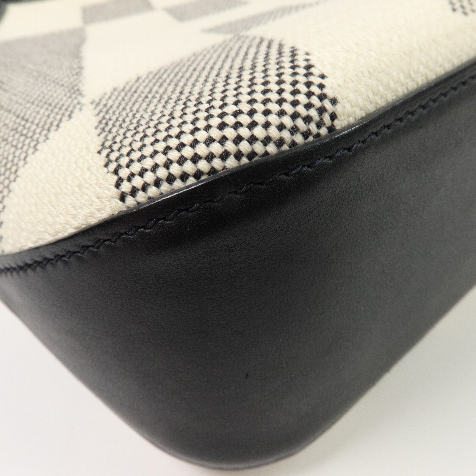HERMES 帆布Cabas H En Biais 27手挽肩背兩用袋Noir