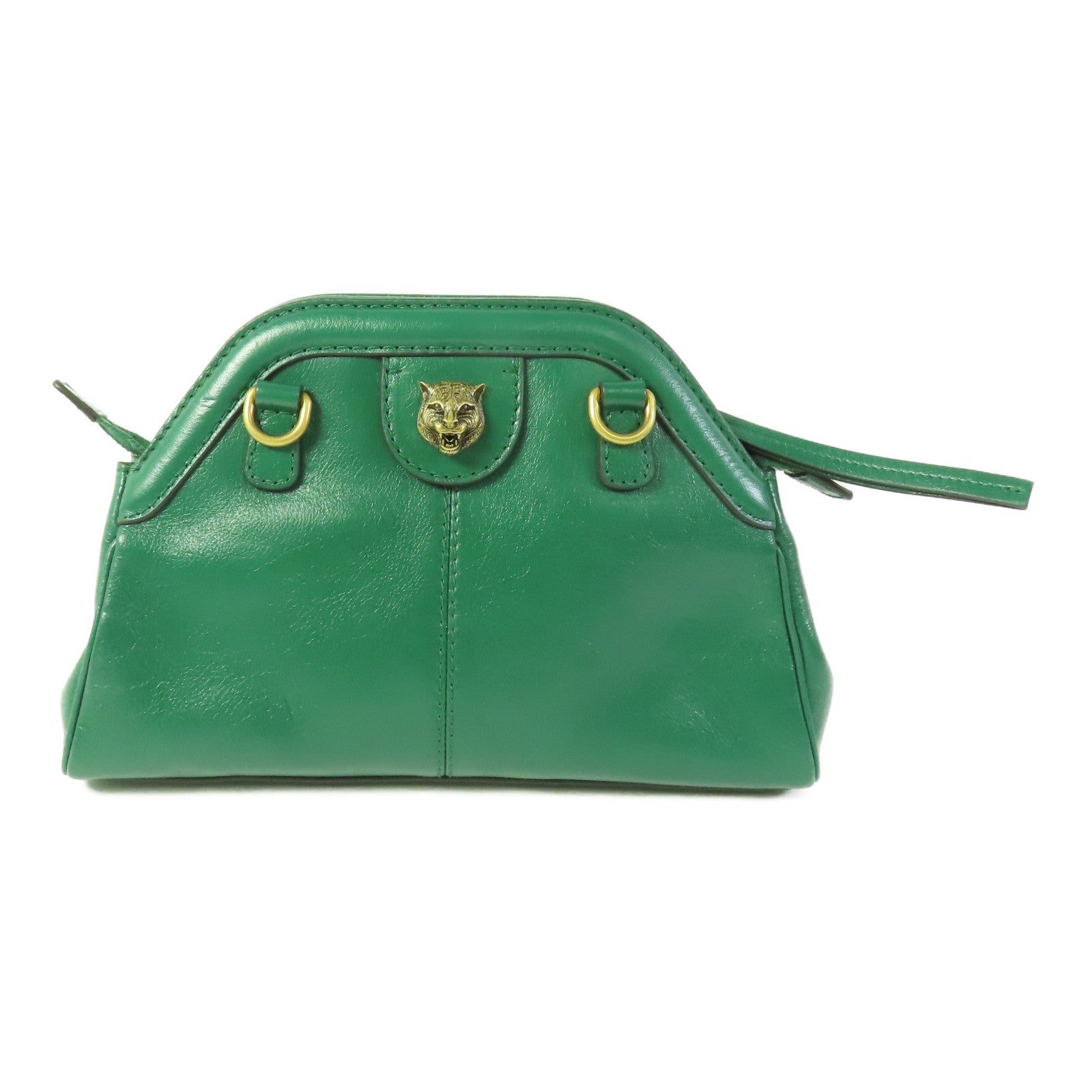 GUCCI GG Shoulder Bag 524620 Calfskin Leather Green