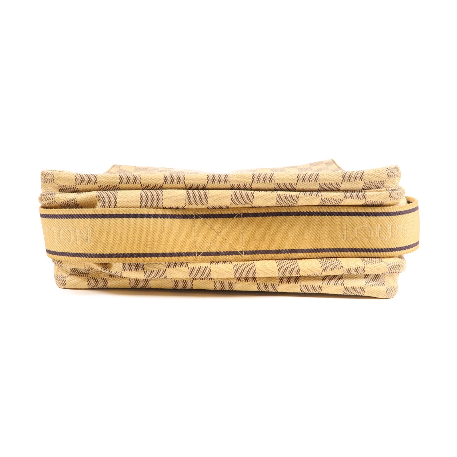 LOUIS VUITTON Damier Azur Naviglio金扣肩背袋