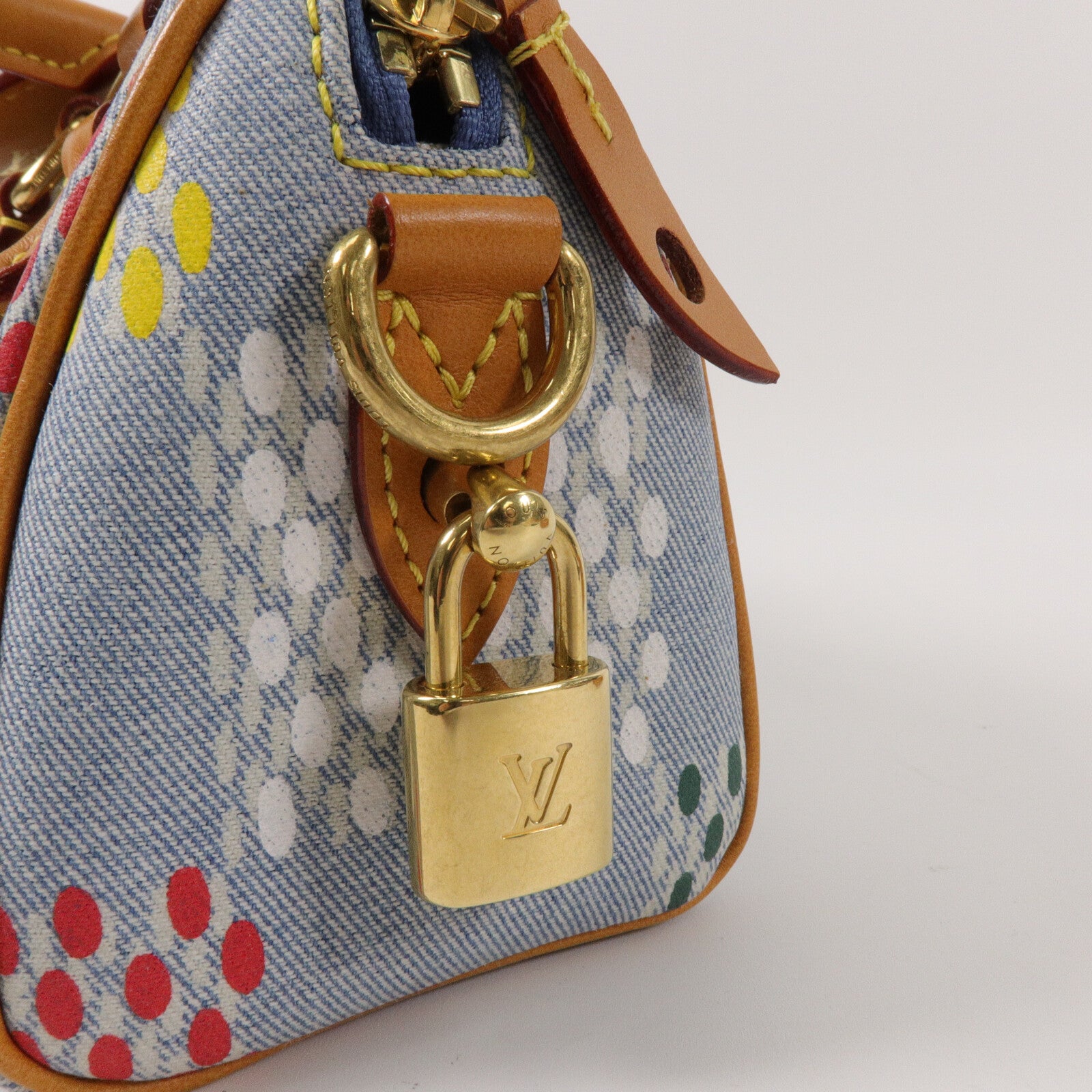 LOUIS VUITTON 牛仔布Speedy 18 Bandouliere手挽肩背兩用袋
