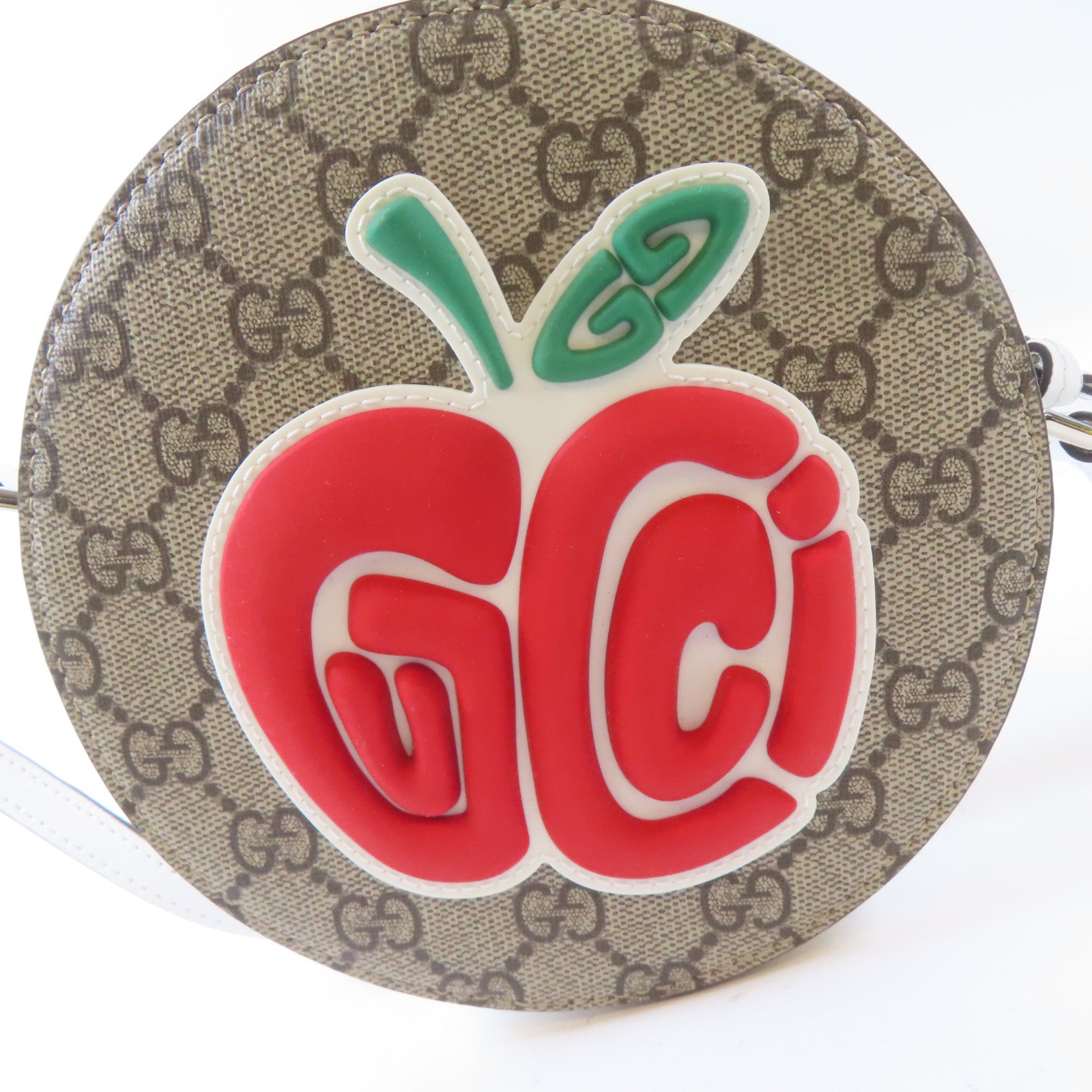 GUCCI 【激減優惠】塗層帆布Children's Shoulder Bag銀扣肩背袋啡色/白色