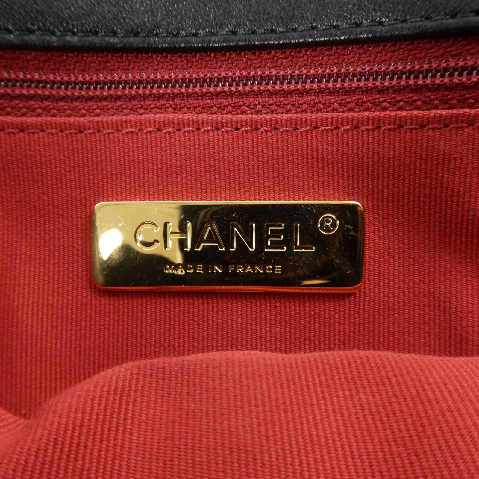 CHANEL 羊皮皮革Chanel 19 Large鏈帶手挽肩背兩用袋