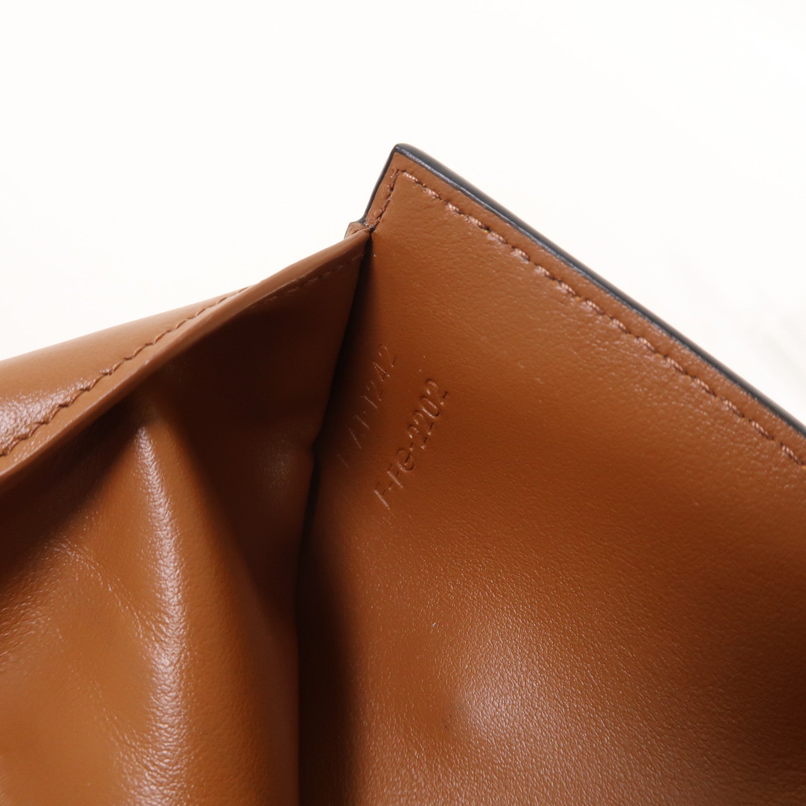 CELINE Triomphe帆布/牛皮皮革Small Wallet金扣錢包啡色