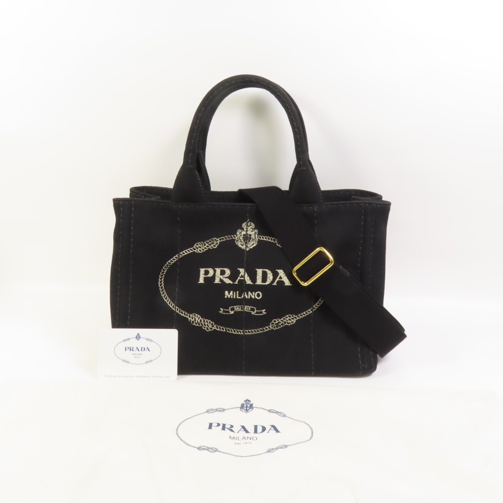 PRADA 帆布2 Way Shoulder Bag金扣手挽肩背兩用袋