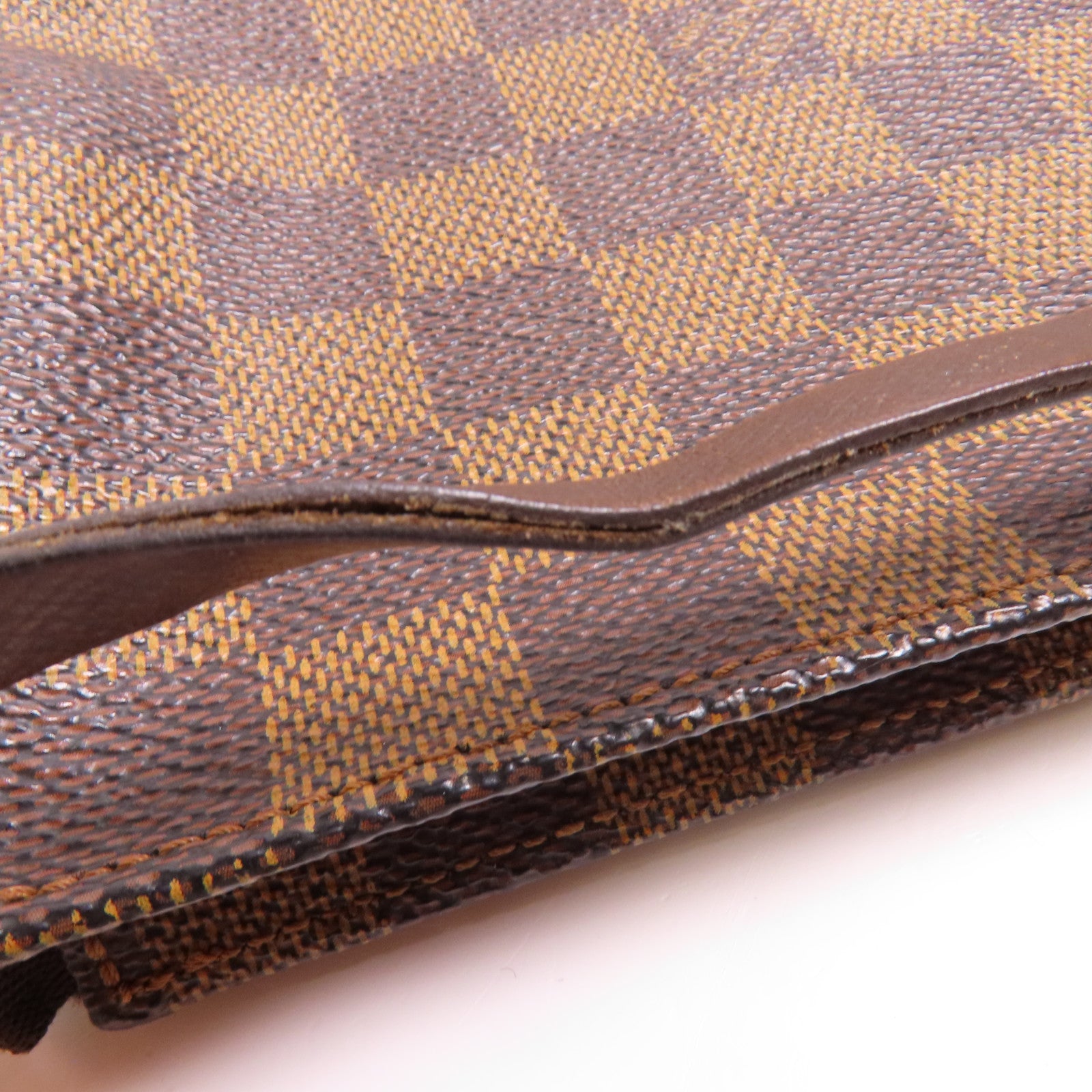 LOUIS VUITTON Damier Trousse Makeup Accessory Pouch金扣手挽袋棕色