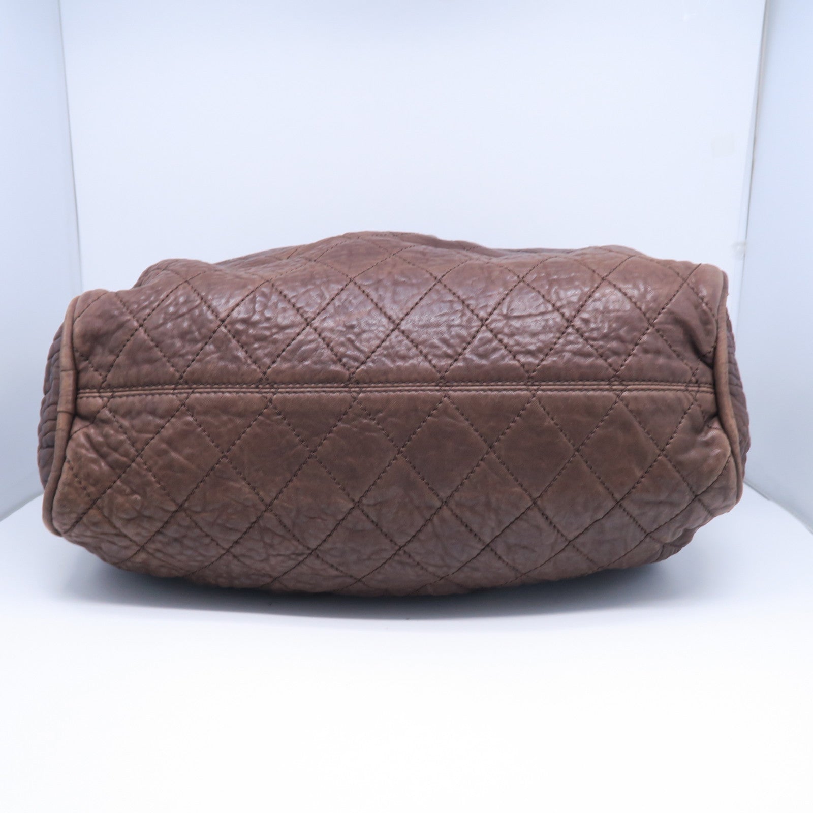 CHANEL 【激減優惠】牛皮皮革Handbag銀扣手挽肩背兩用袋啡色