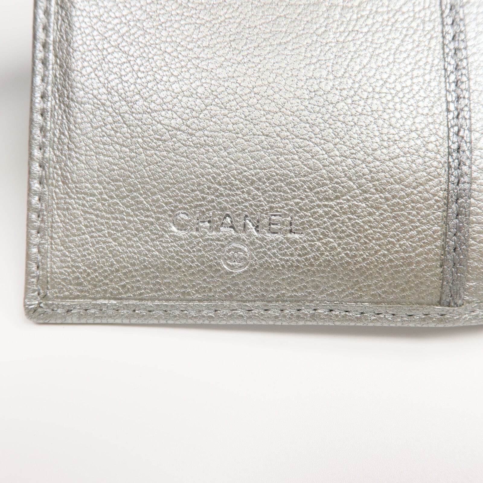 CHANEL 牛皮皮革Long Wallet銀扣長錢包