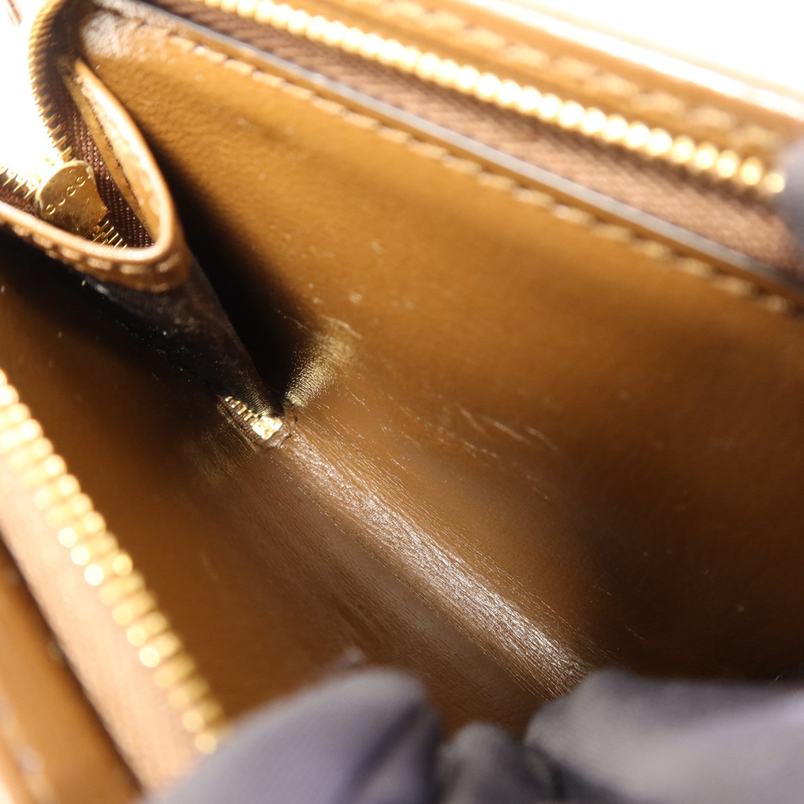 GUCCI 塗層帆布Horsebit 1955金扣錢包