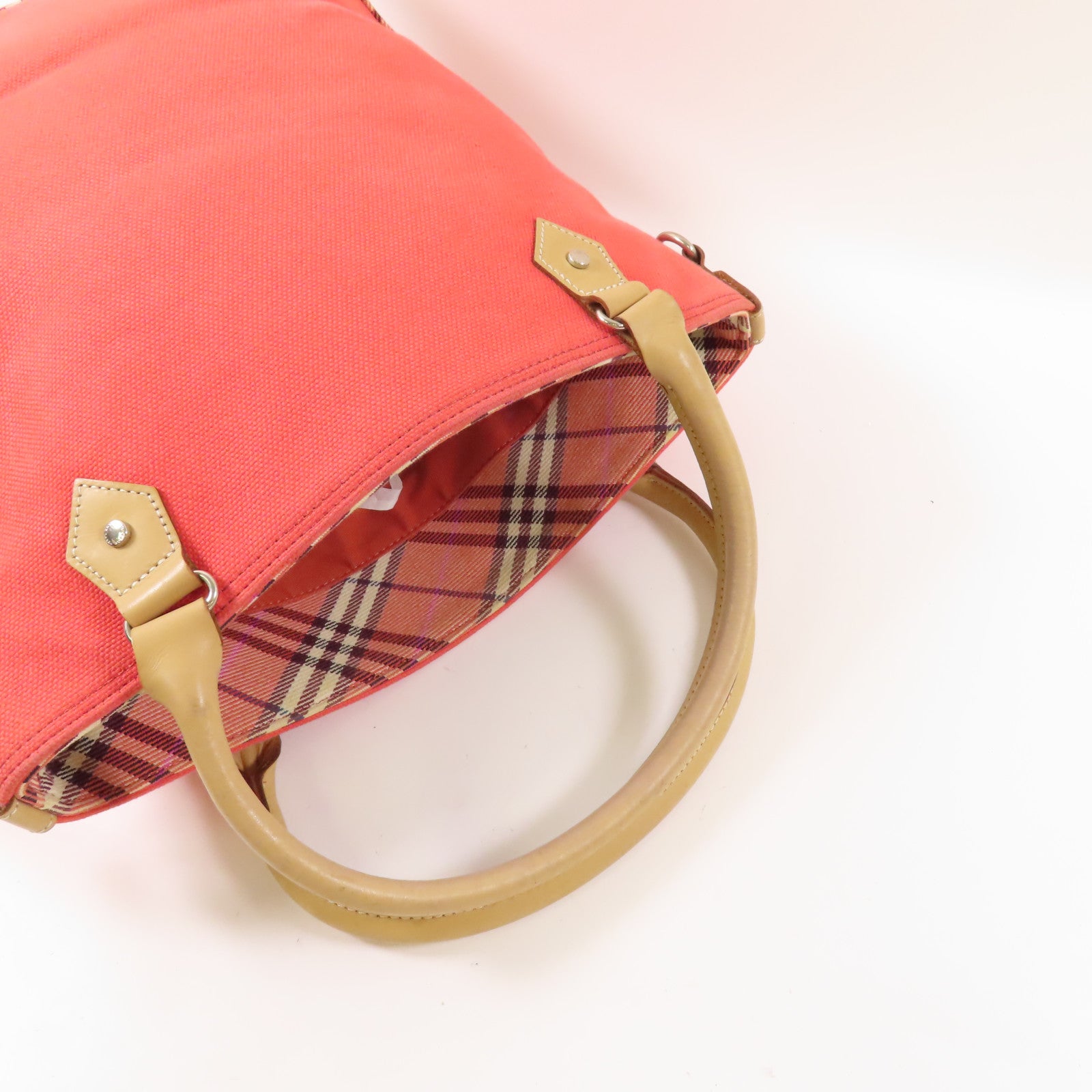 BURBERRY 帆布Handbag銀扣手挽袋