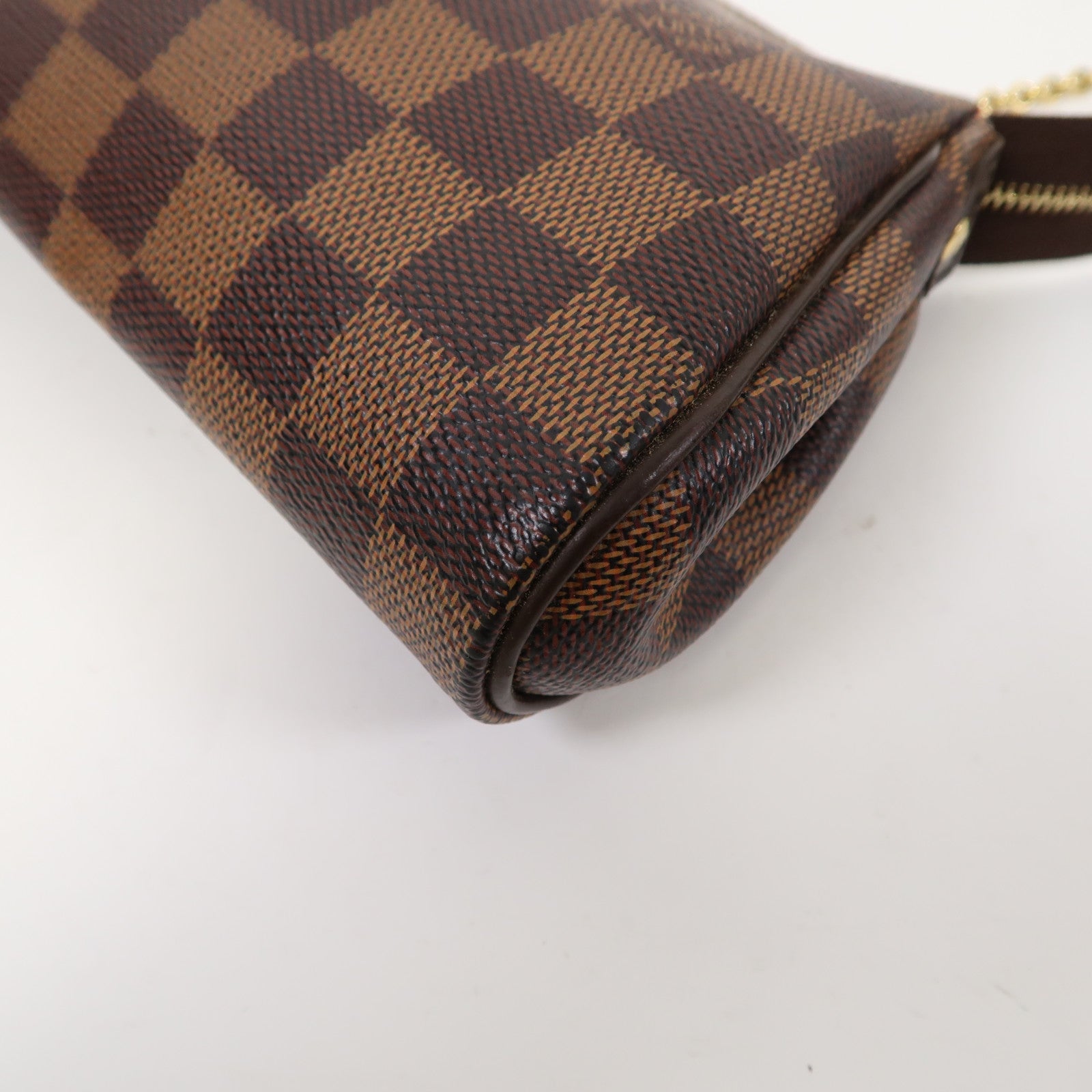 LOUIS VUITTON Damier Ebene Eva金扣鏈帶肩背袋啡色
