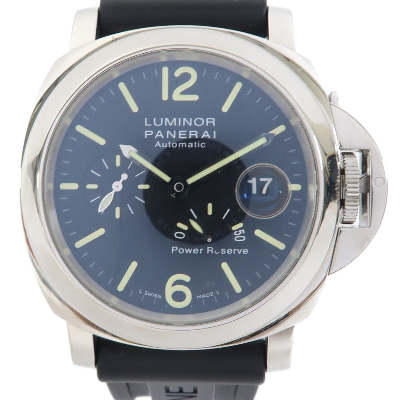 PANERAI Luminor Power Reserve不鏽鋼/橡膠帶自動機芯黑色