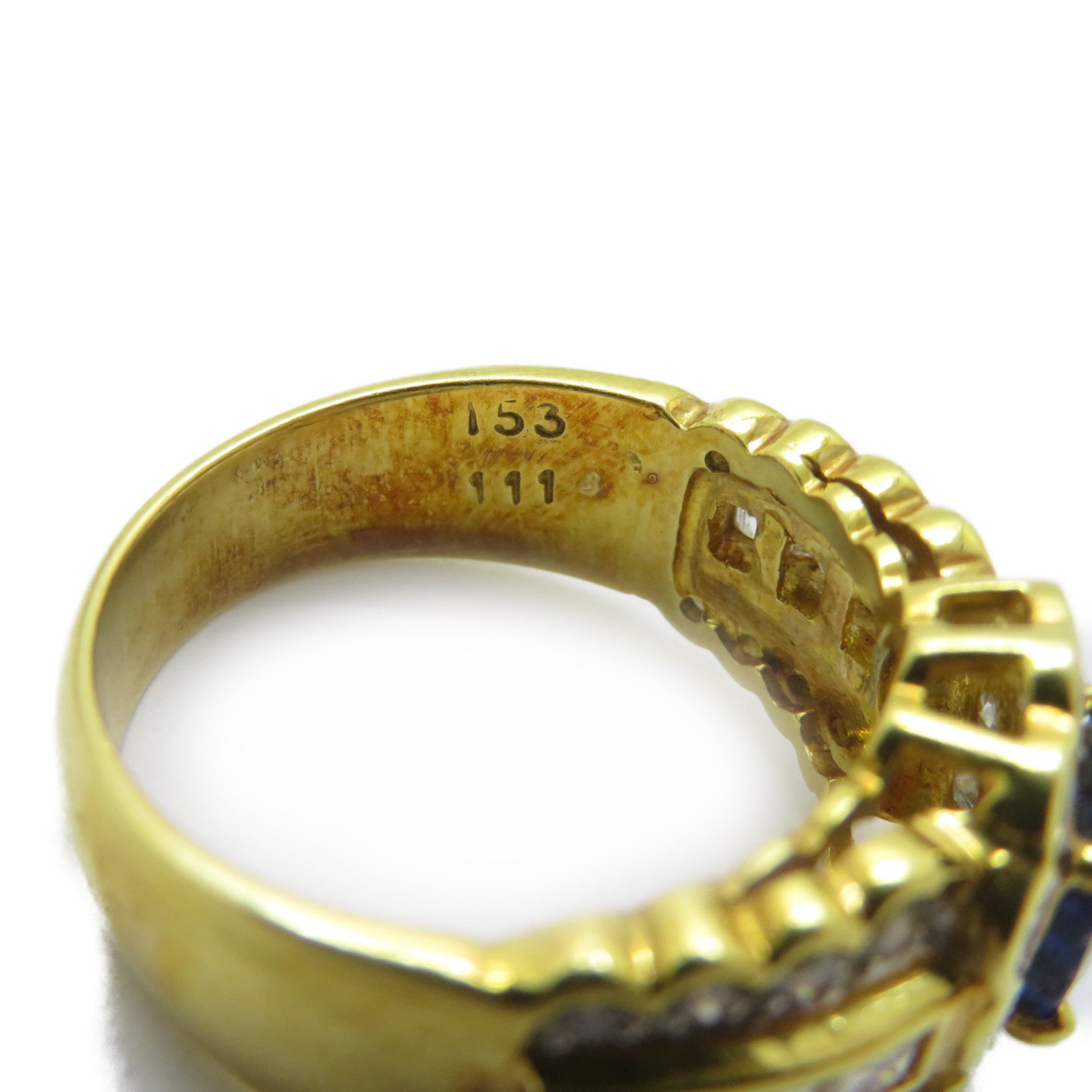 JEWELRY 【激減優惠】18K黃金Sapphire Ring 1.53ct藍寶石/1.11ct鑽石戒指US#7