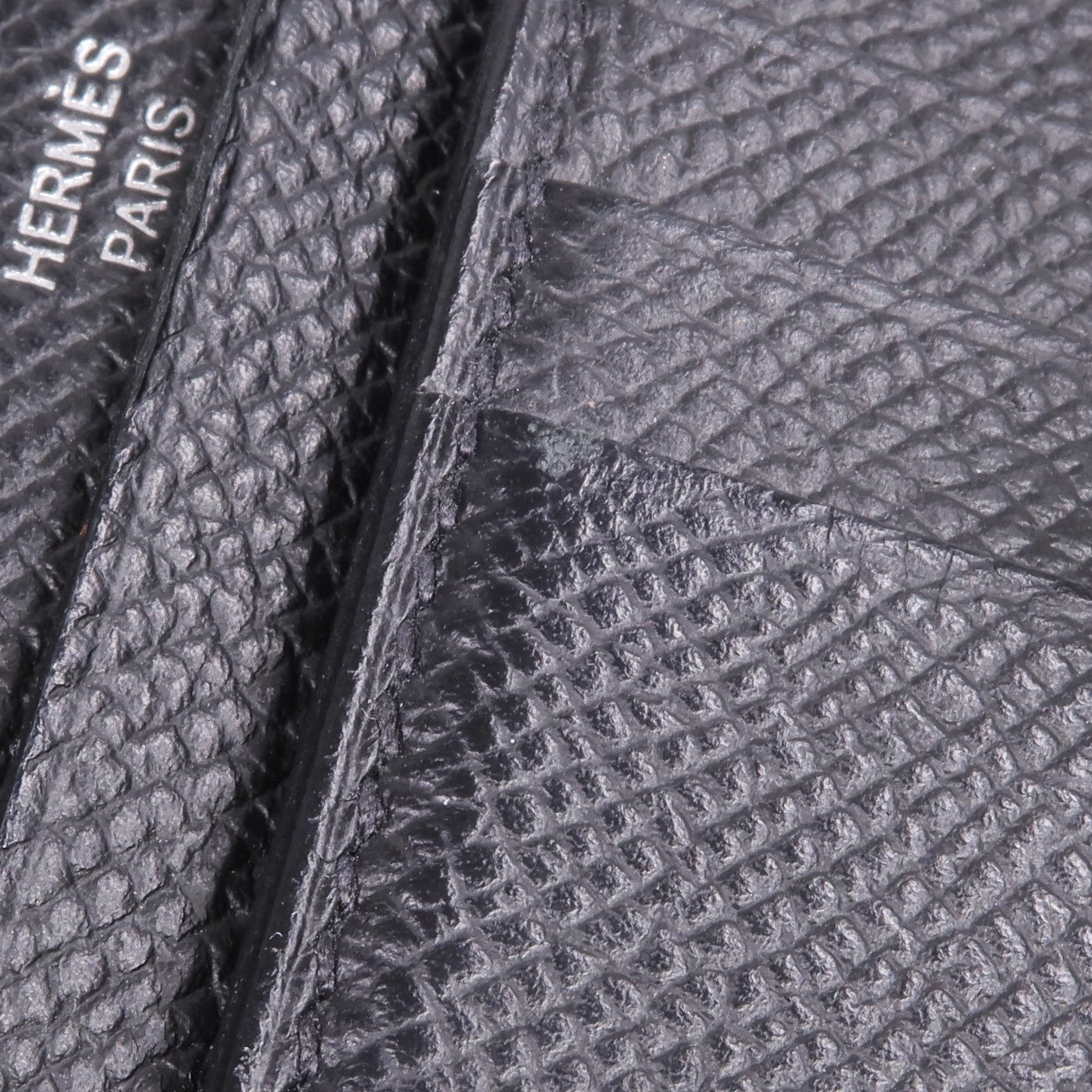 HERMES Epsom皮革Bearn Compact Wallet錢包Noir