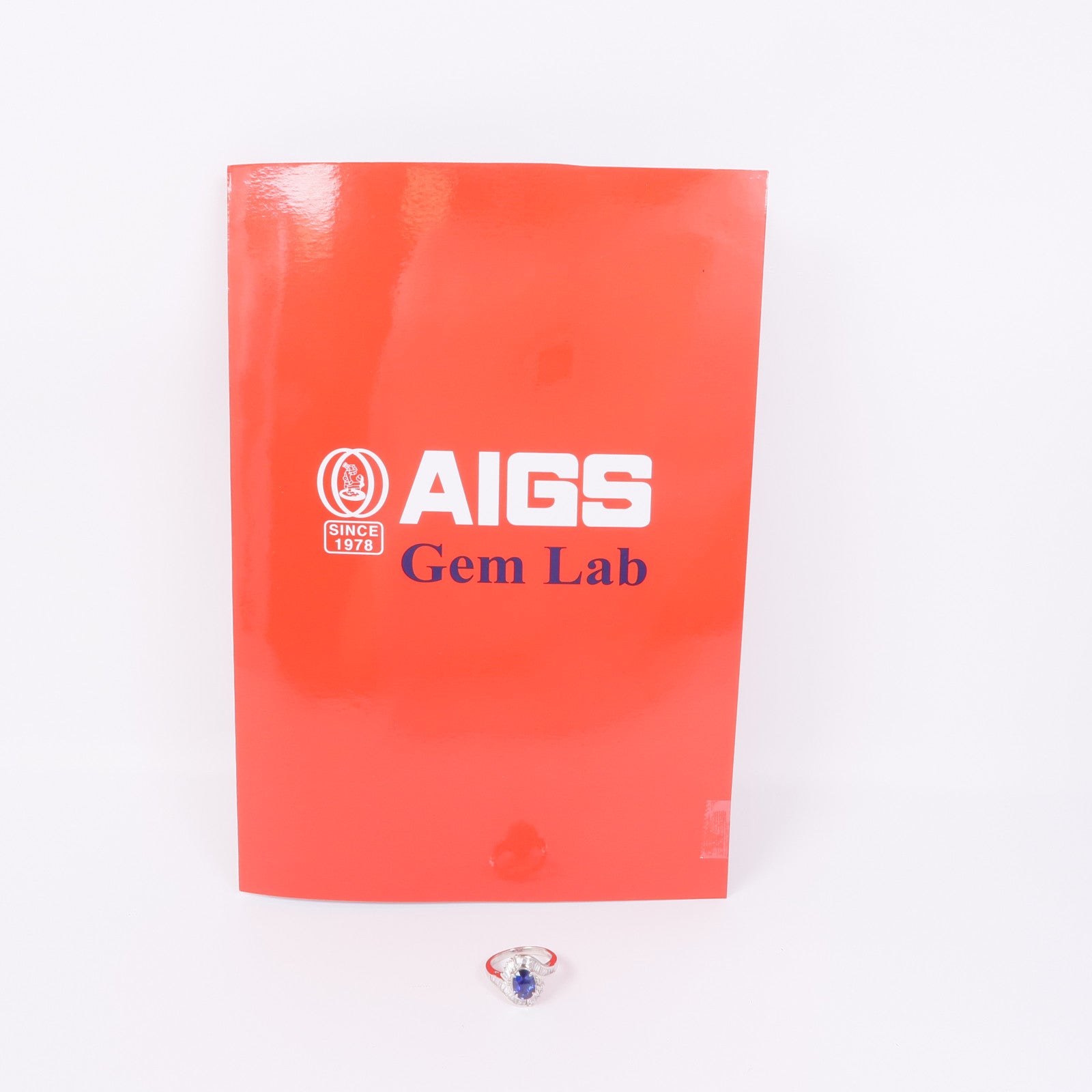 JEWELRY PT900鉑金Sapphire/Diamond Ring藍寶石/鑽石戒指US#6.75