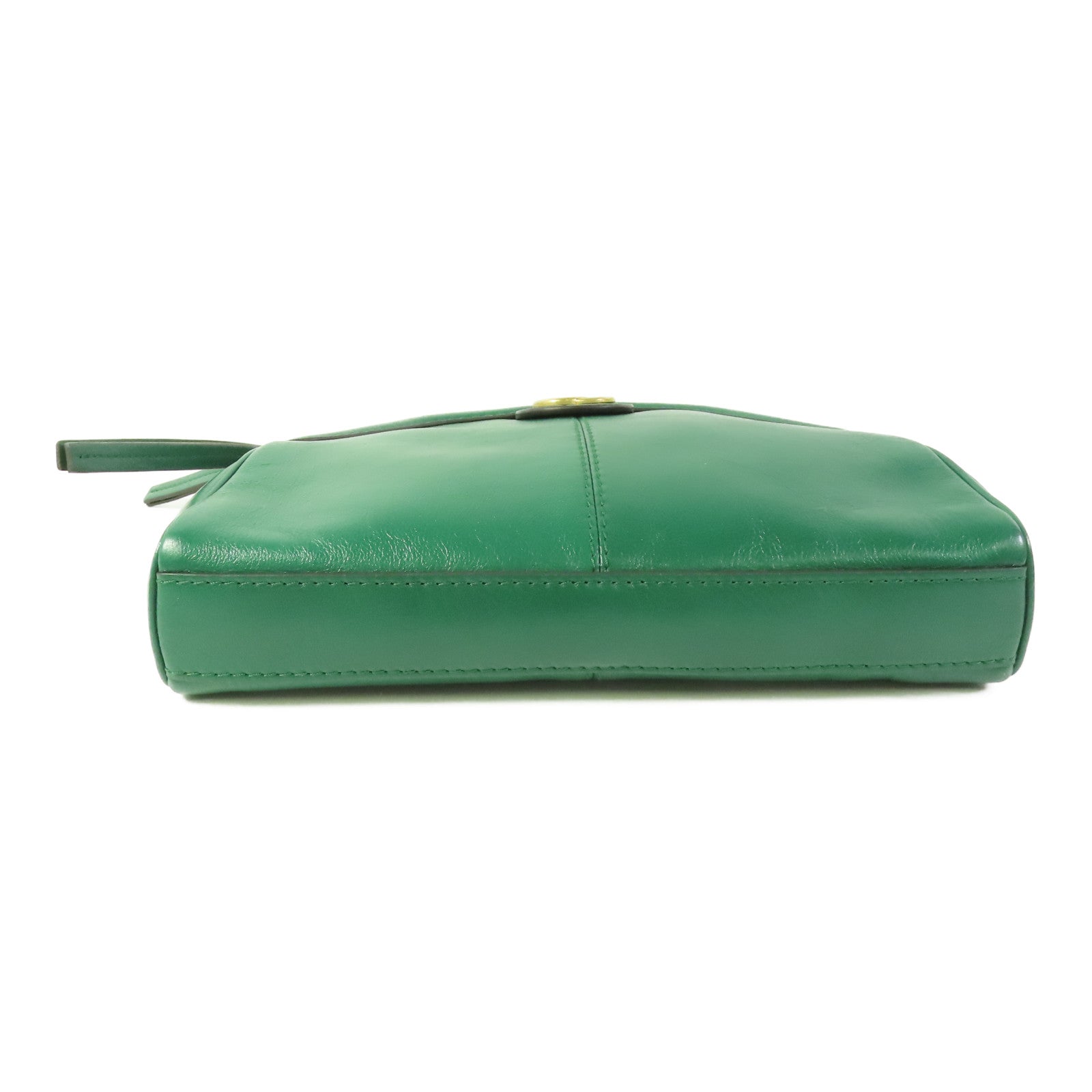 GUCCI GG Shoulder Bag 524620 Calfskin Leather Green