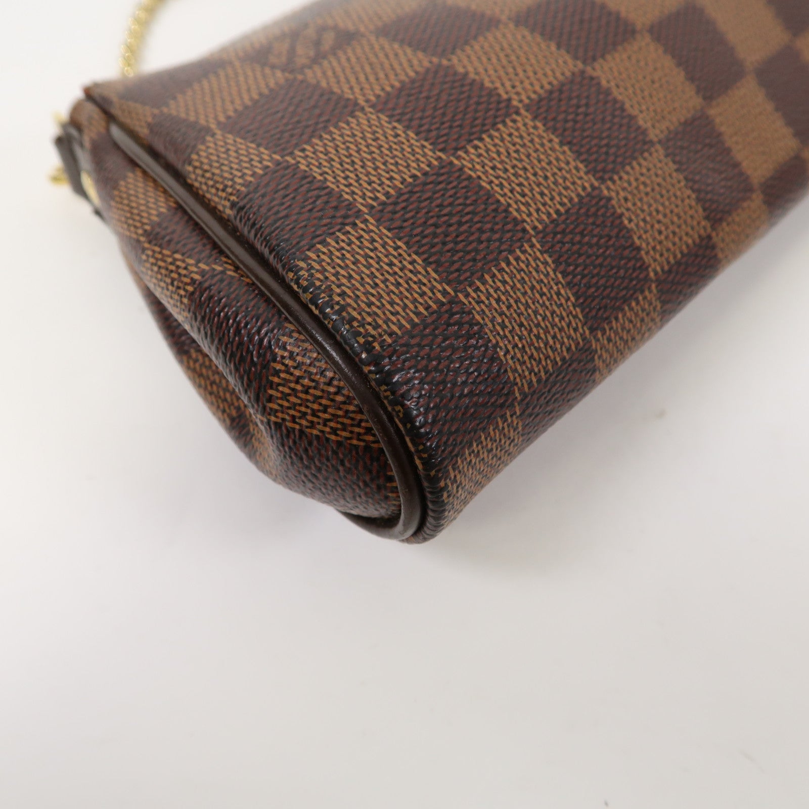 LOUIS VUITTON Damier Ebene Eva金扣鏈帶肩背袋啡色