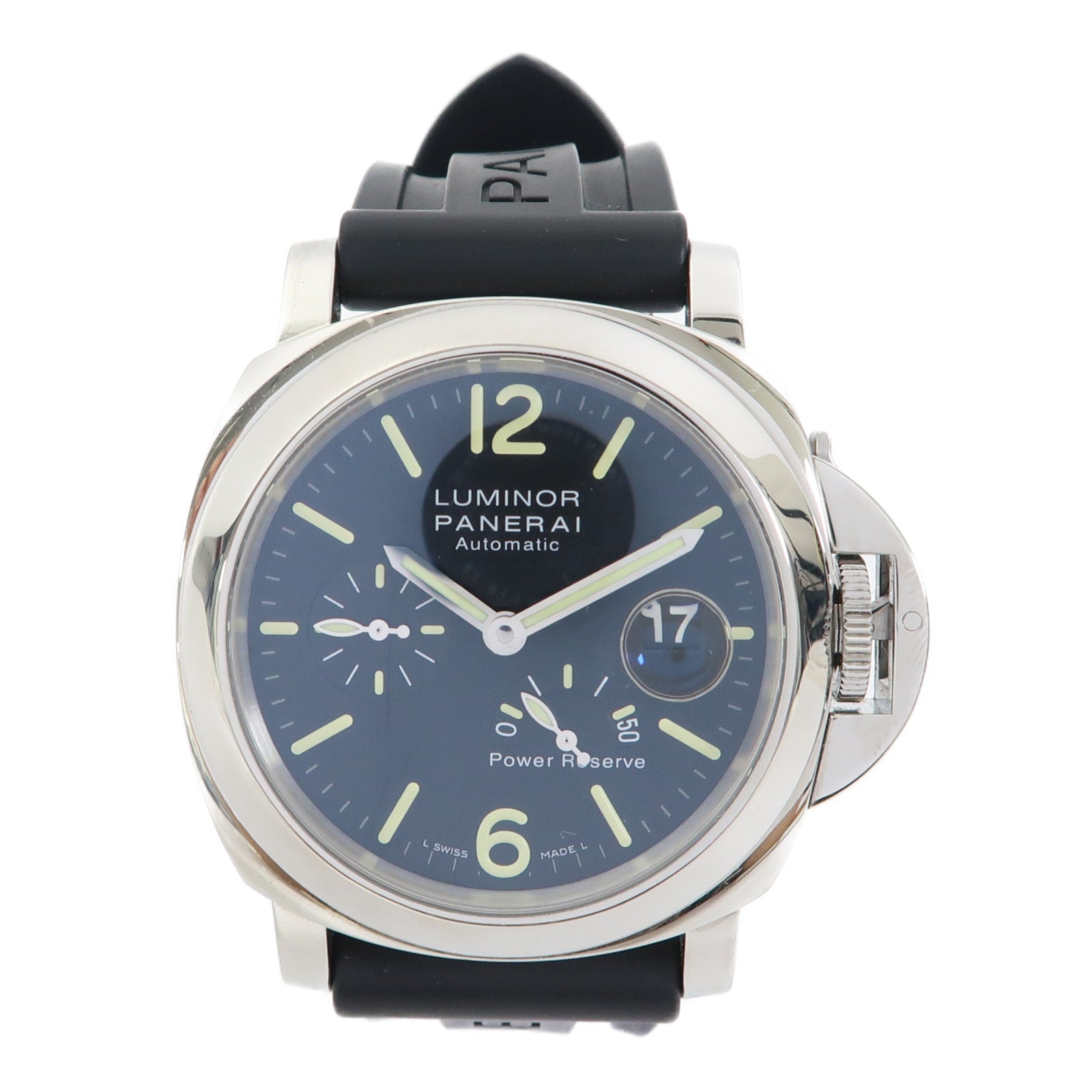 PANERAI Luminor Power Reserve不鏽鋼/橡膠帶自動機芯黑色