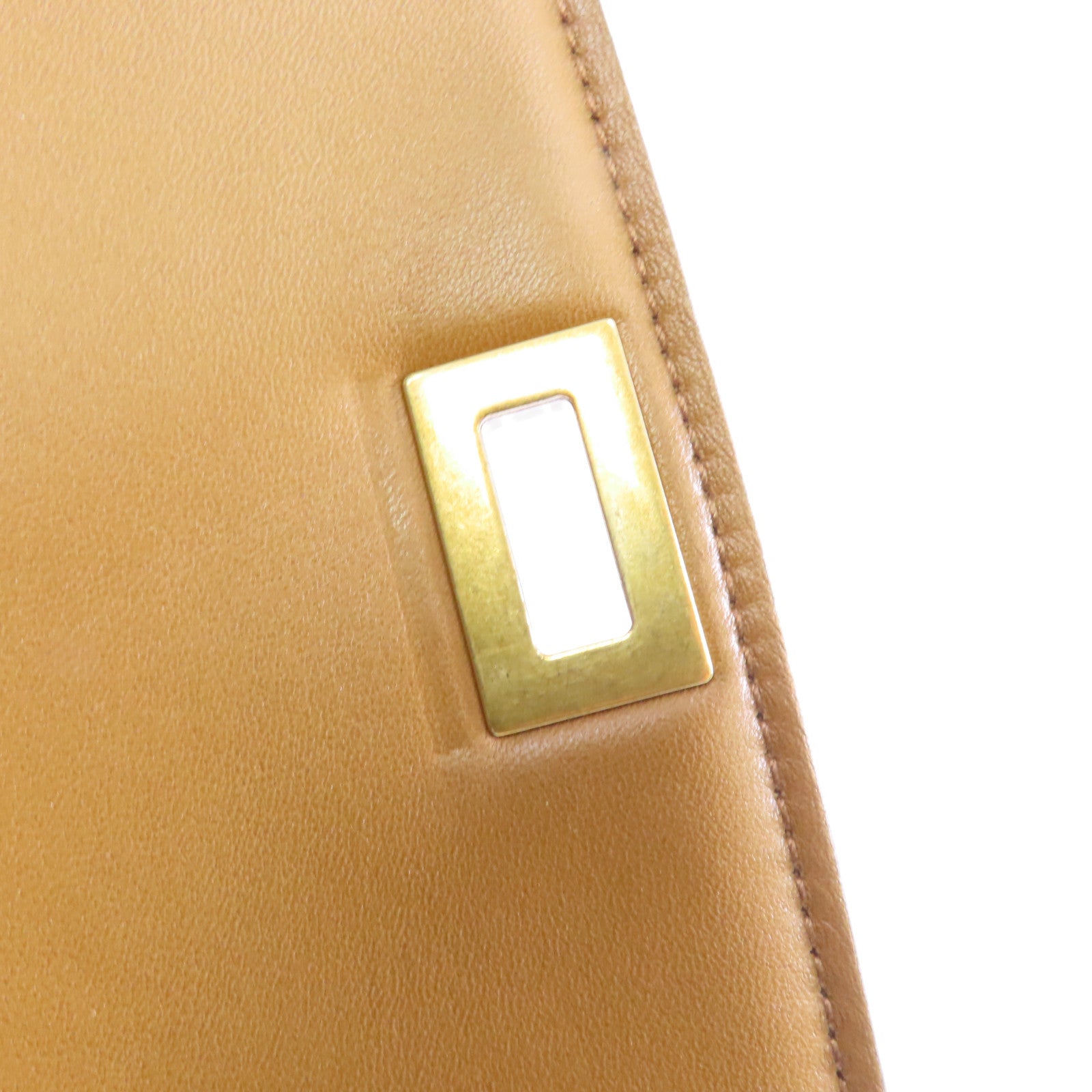 CELINE 牛皮皮革Classic Box金扣肩背袋啡色