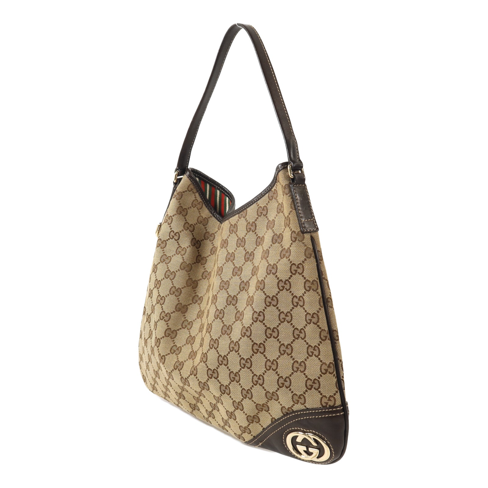 GUCCI 帆布Britt Hobo金扣肩背袋