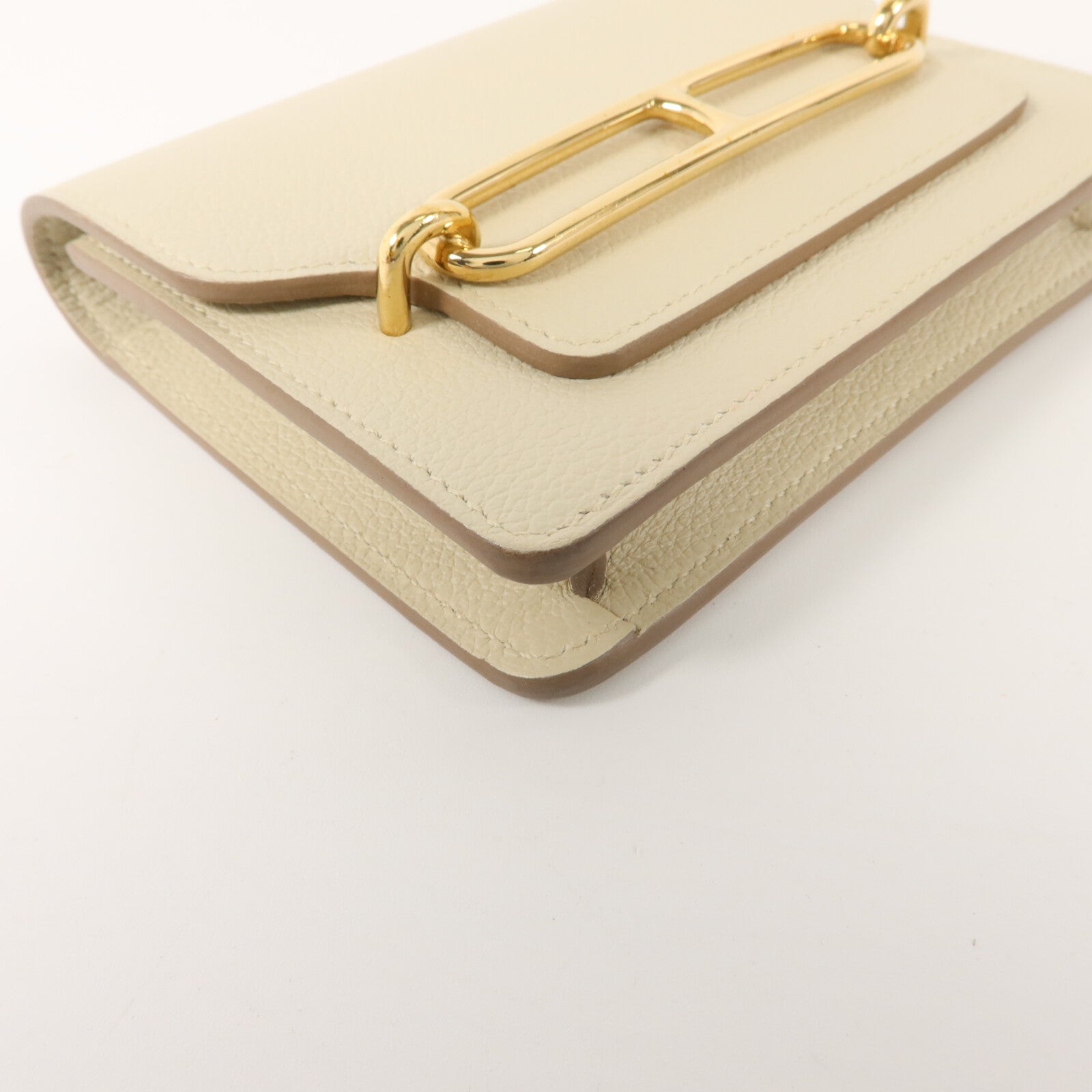 HERMES Evercolor皮革Roulis Slim錢包Nata