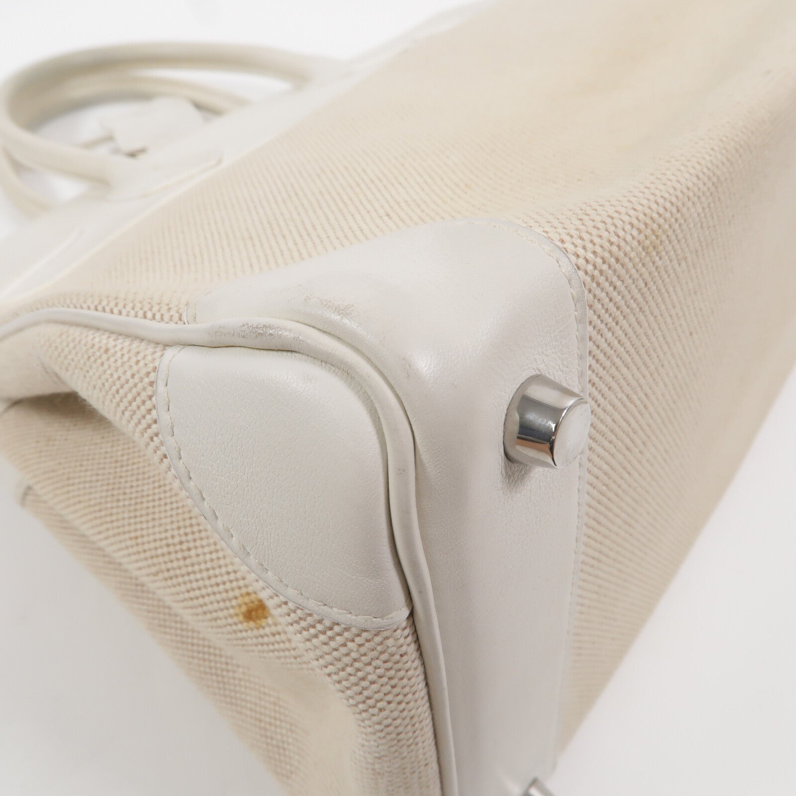 HERMES Swift皮革/Toile帆布Birkin 30手挽袋