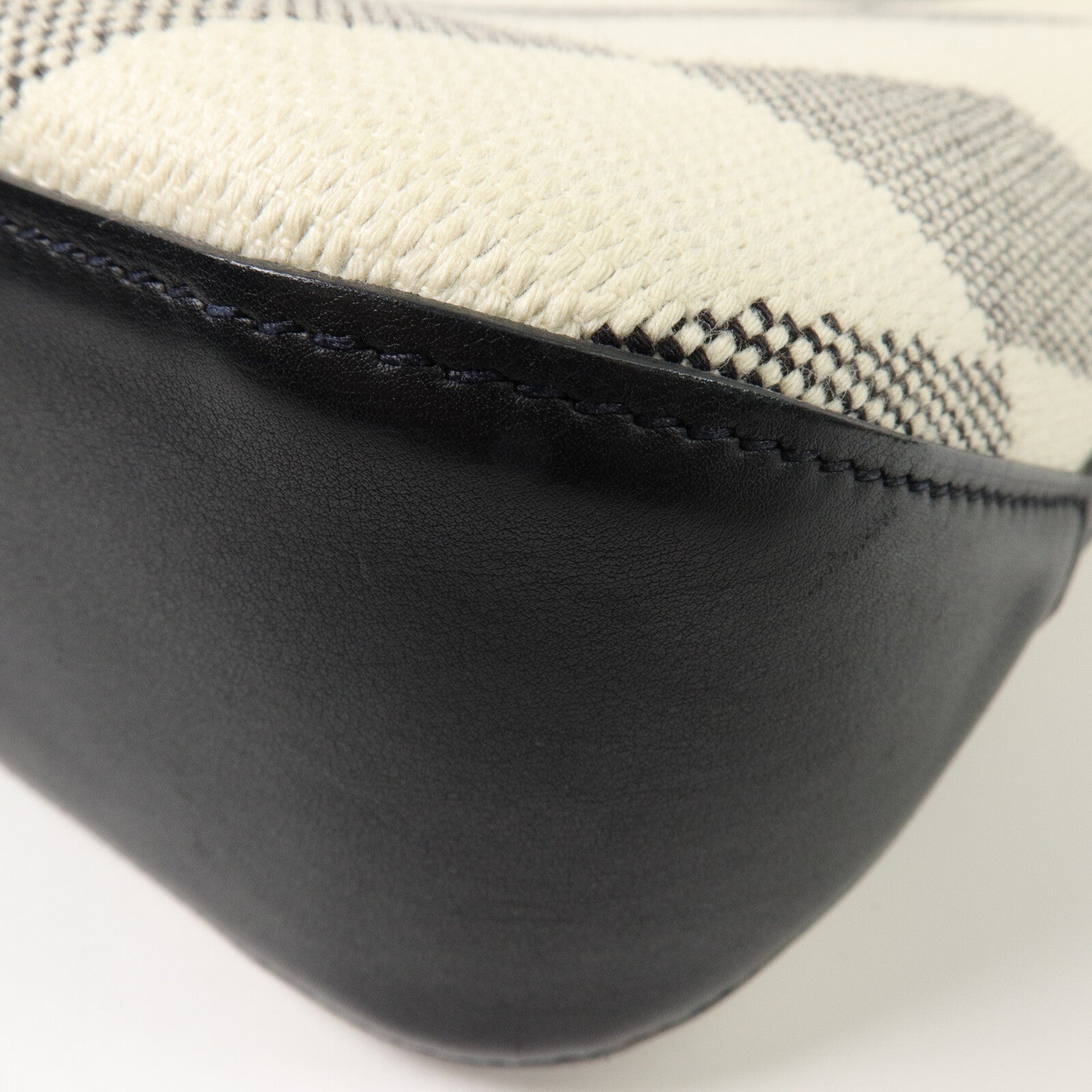 HERMES 帆布Cabas H En Biais 27手挽肩背兩用袋Noir