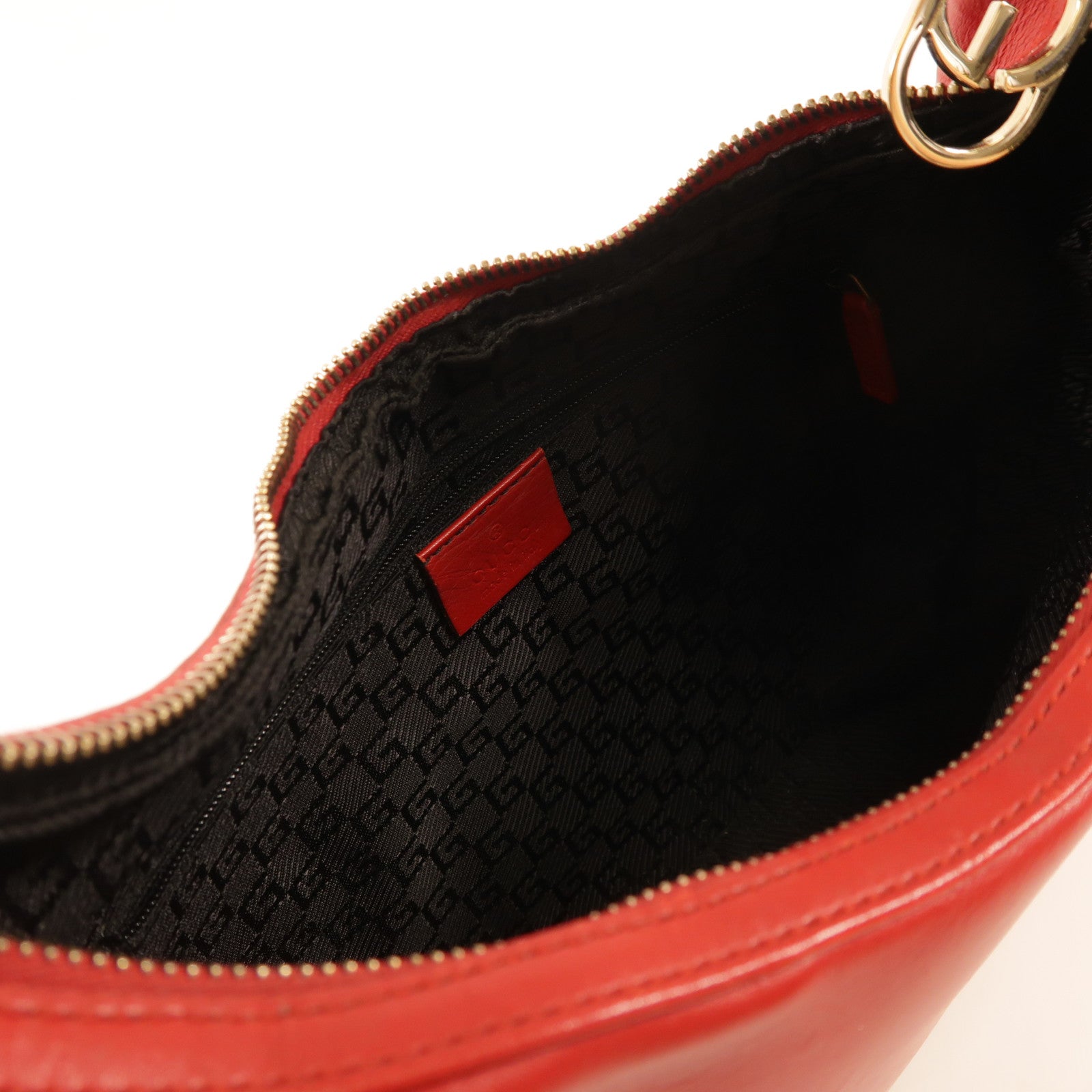 GUCCI GG GHW Shoulder Bag Calfskin Leather 0013812 Red
