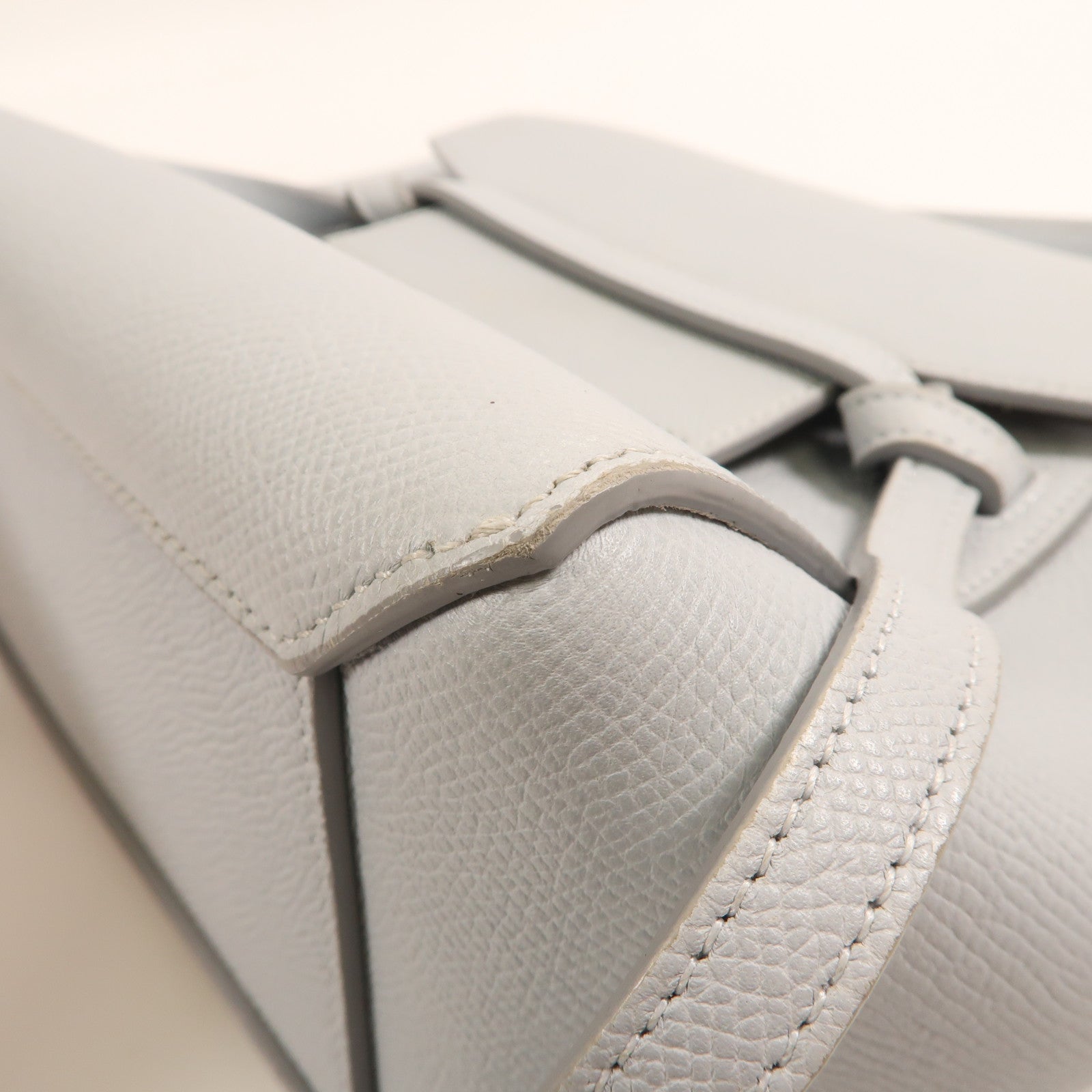 CELINE 牛皮皮革Nano Belt Bag銀扣手挽肩背兩用袋藍色