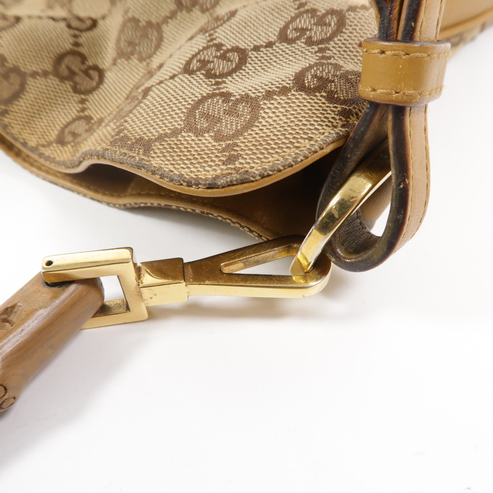 GUCCI 帆布Bamboo 2 Way Shoulder手挽肩背兩用袋