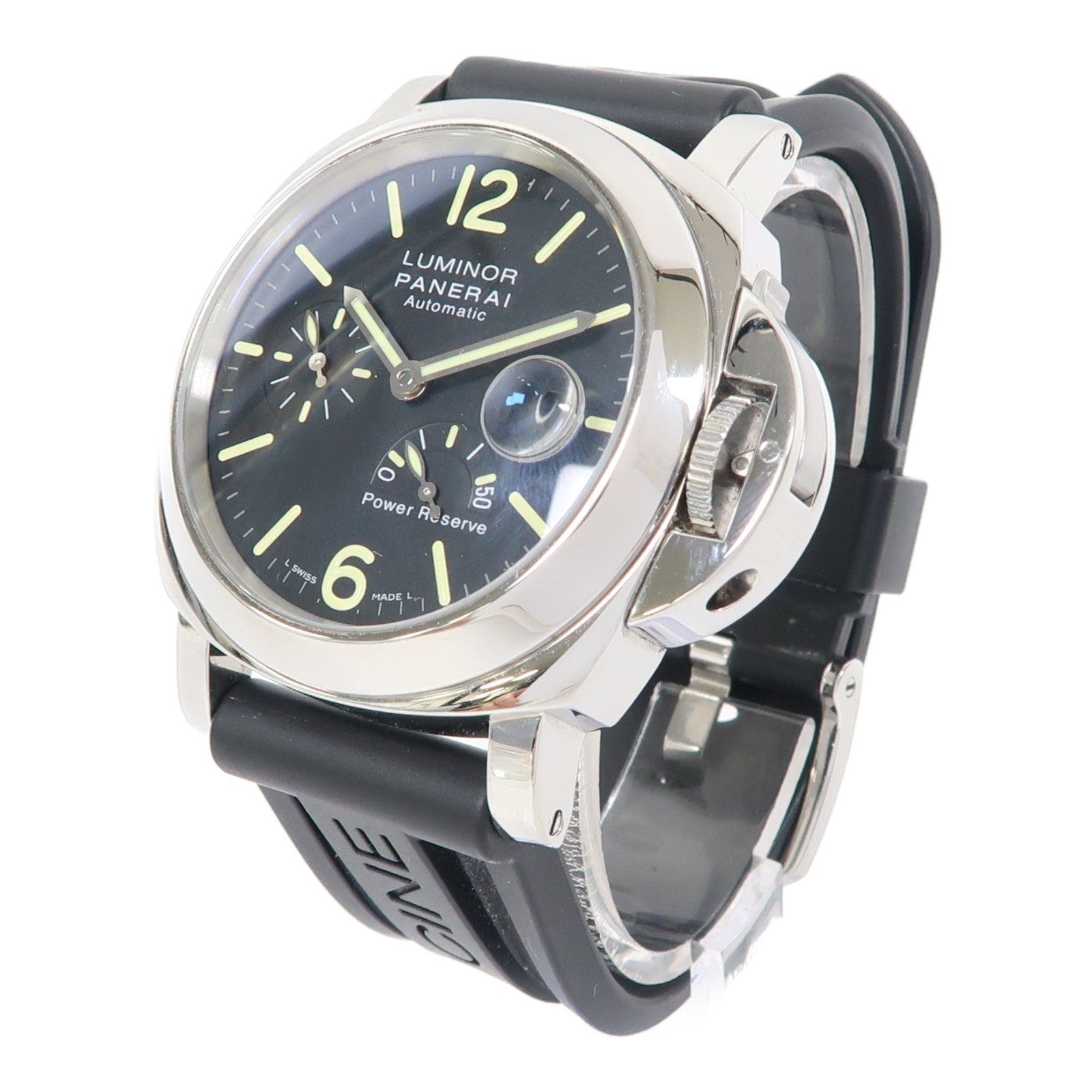PANERAI Luminor Power Reserve不鏽鋼/橡膠帶自動機芯黑色