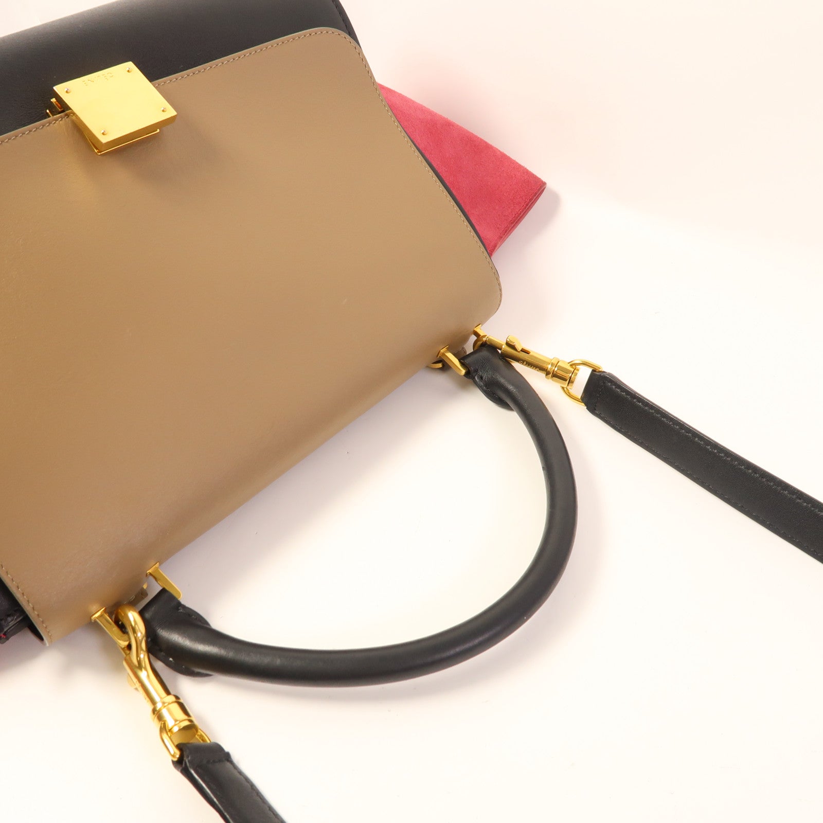 CELINE 牛皮皮革Trapeze金扣手挽肩背兩用袋