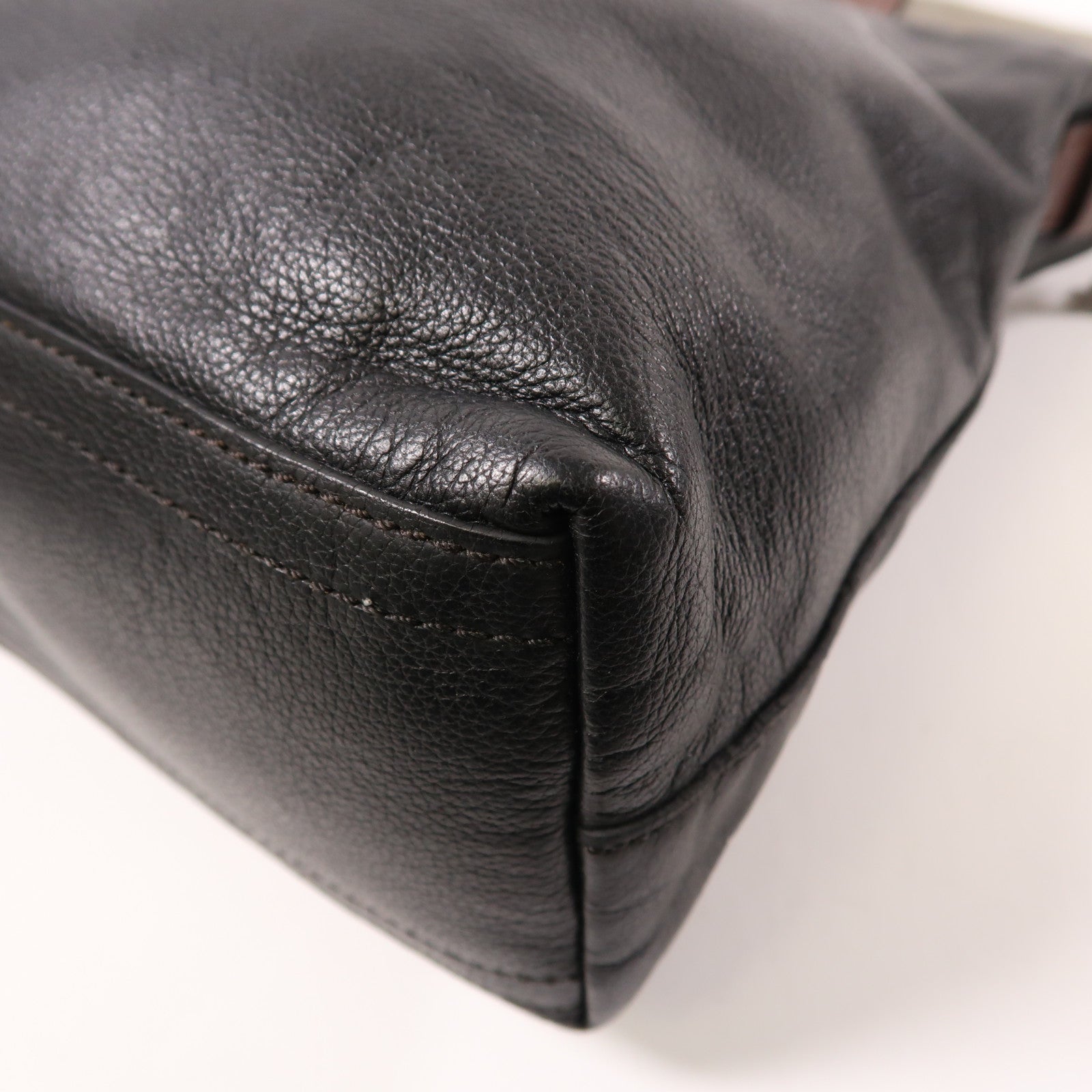 COACH 牛皮皮革2 Way Shoulder銀扣手挽肩背兩用袋