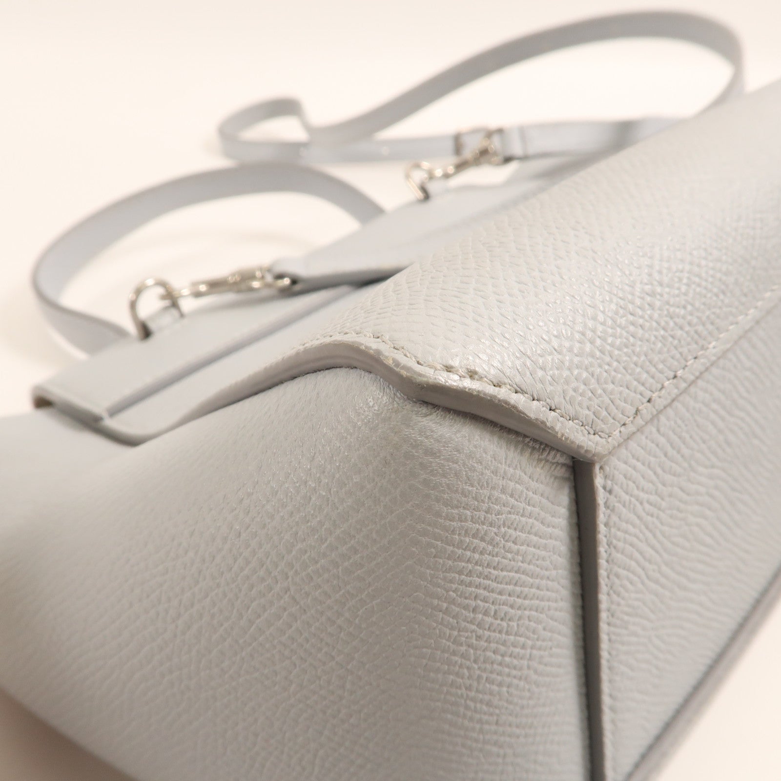 CELINE 牛皮皮革Nano Belt Bag銀扣手挽肩背兩用袋藍色