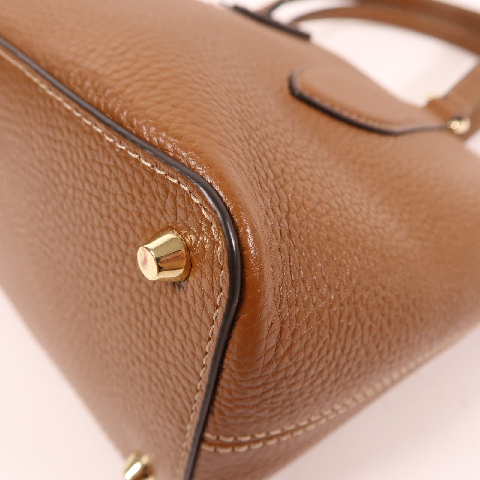 Furla 牛皮皮革2 Way Shoulder金扣手挽肩背兩用袋棕色