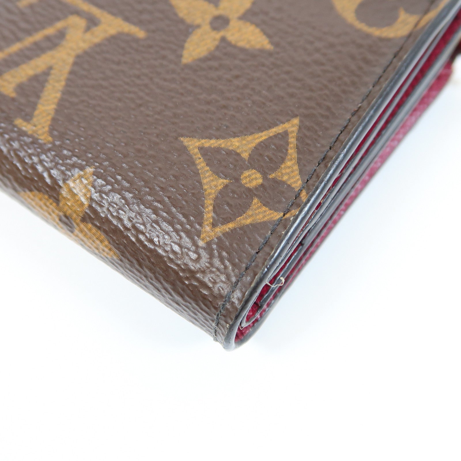 LOUIS VUITTON Monogram Wallet金扣錢包棕色/紅色