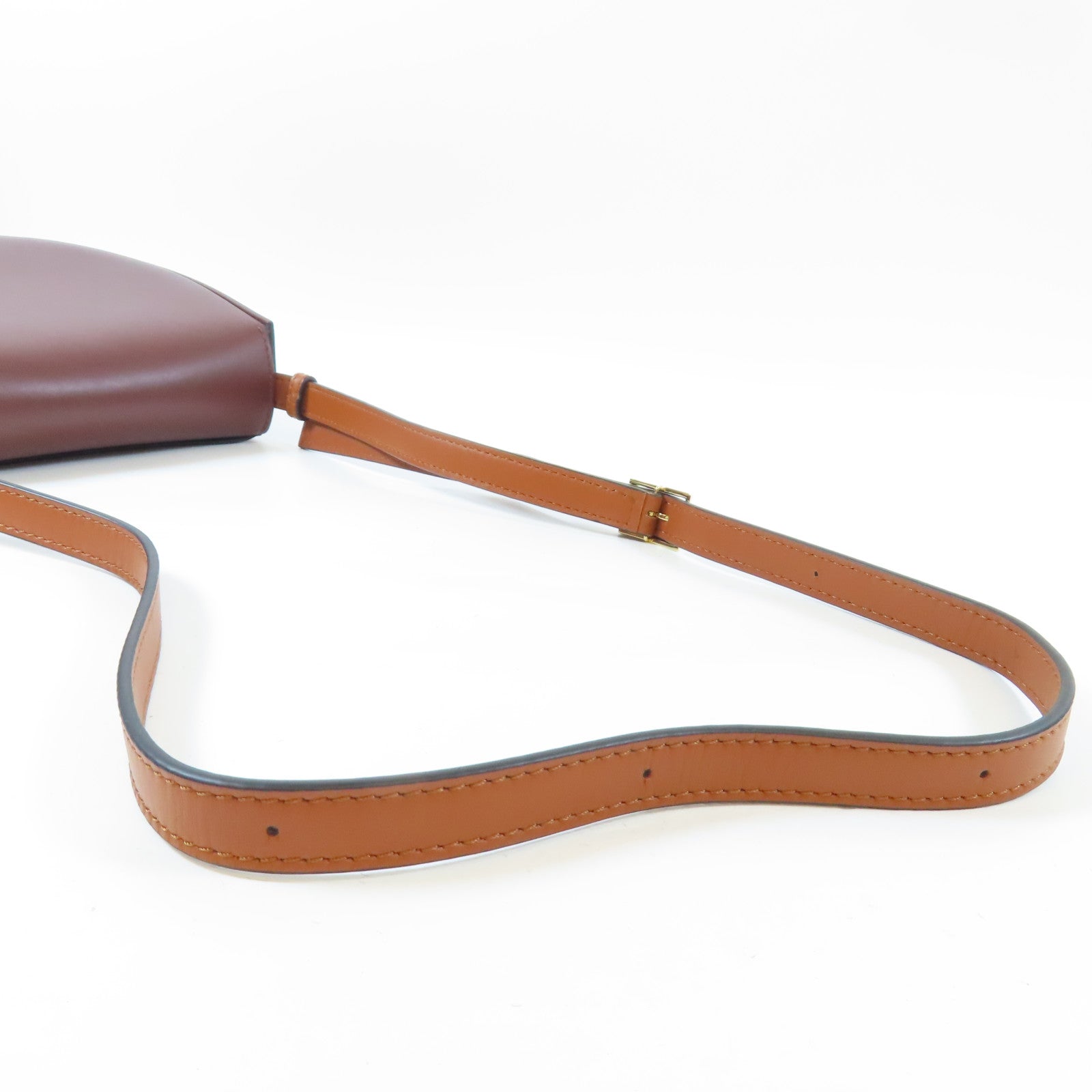 LOEWE 【激減優惠】牛皮皮革Heel Dou金扣肩背袋啡色