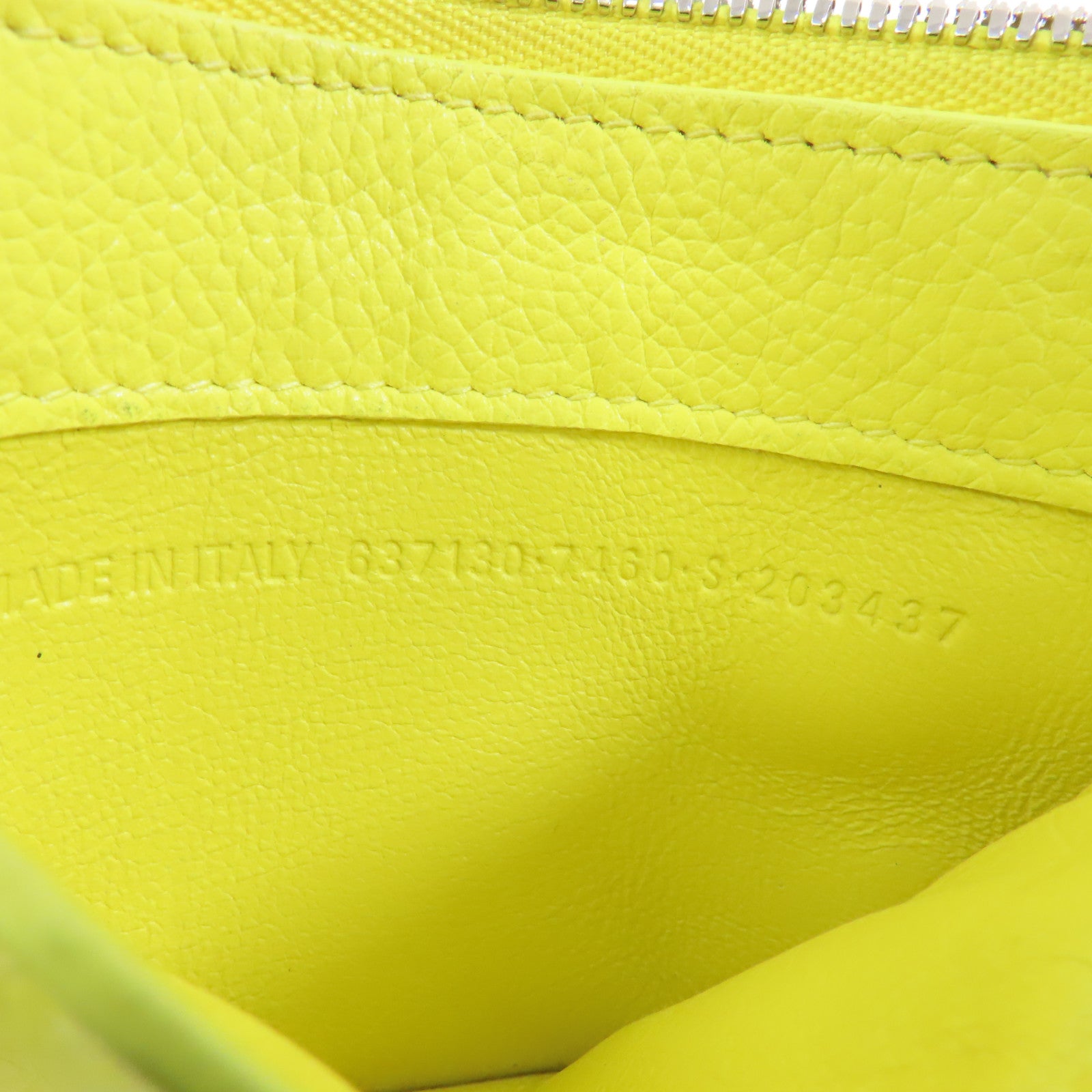 BALENCIAGA 牛皮皮革Card Case銀扣卡片套黃色