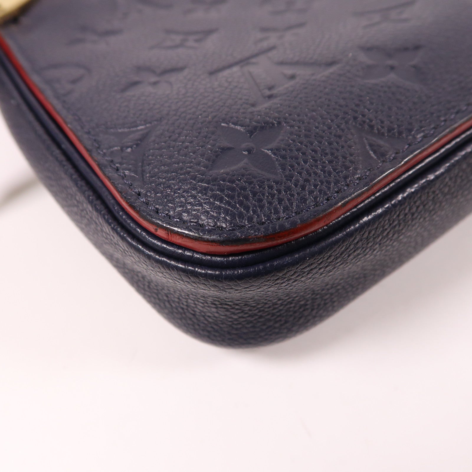 LOUIS VUITTON 【激減優惠】Monogram Empreinte Pochette Metis金扣手挽肩背兩用袋深藍色