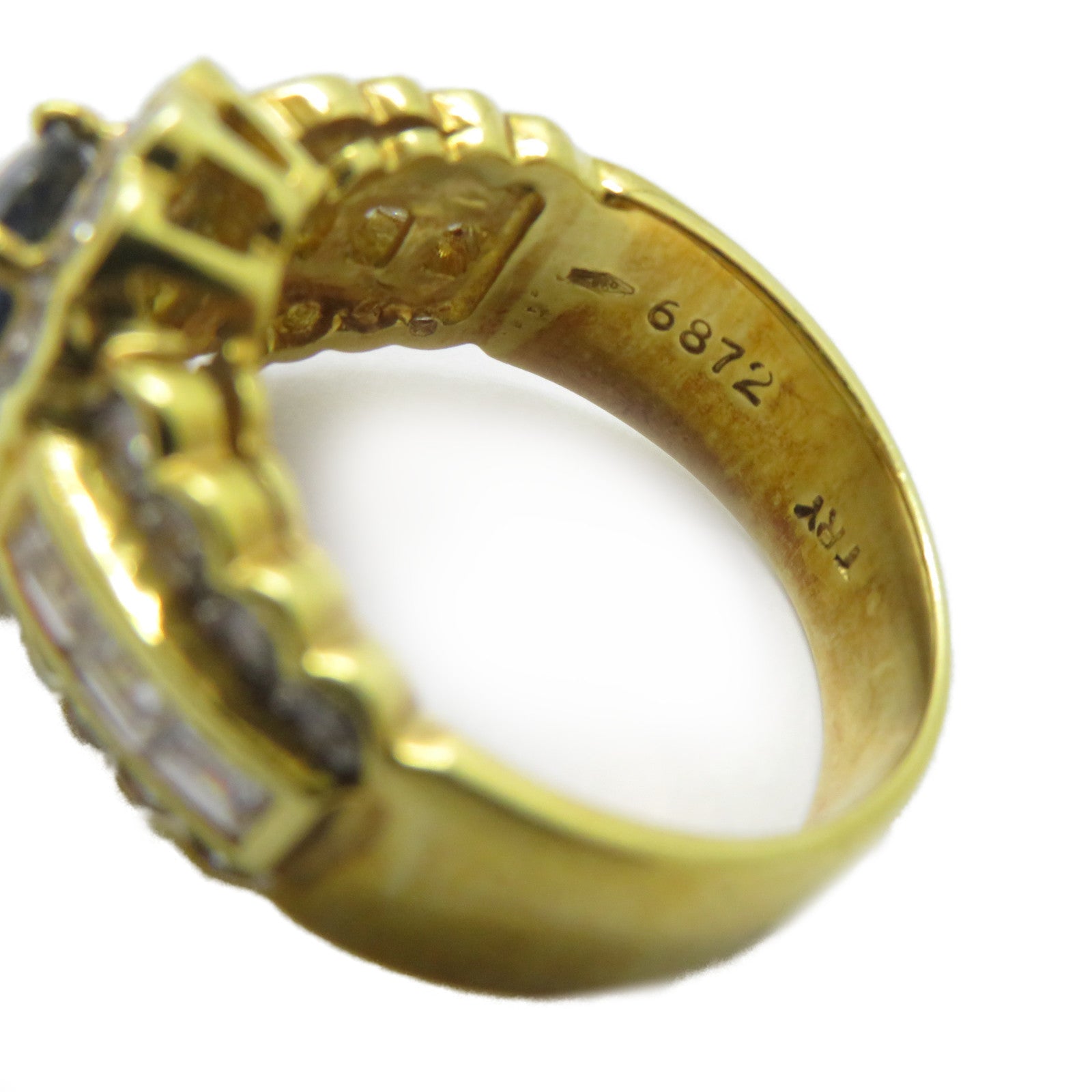 JEWELRY 【激減優惠】18K黃金Sapphire Ring 1.53ct藍寶石/1.11ct鑽石戒指US#7